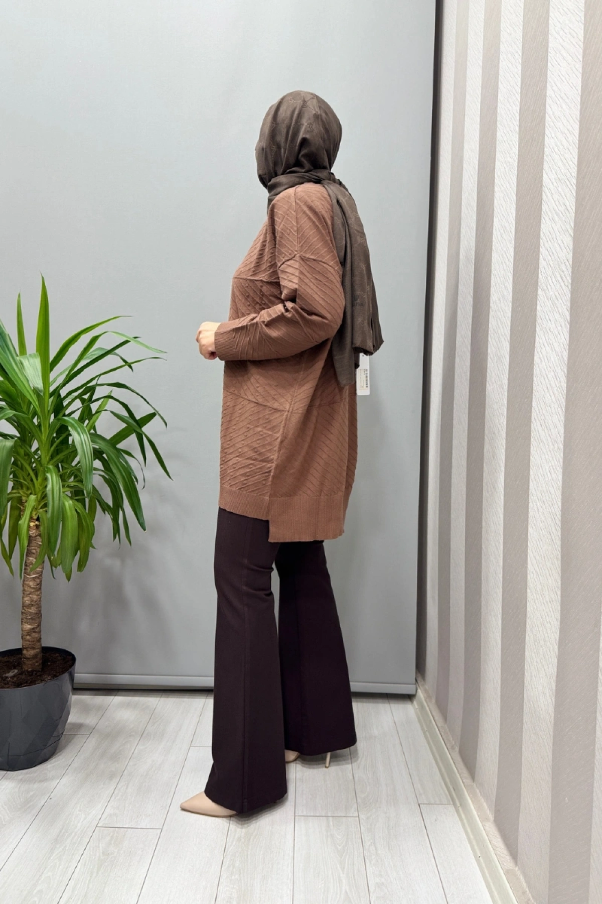 Ghisa Balıkçı Yaka Triko Tunik Kahve 26KOBTNK4857