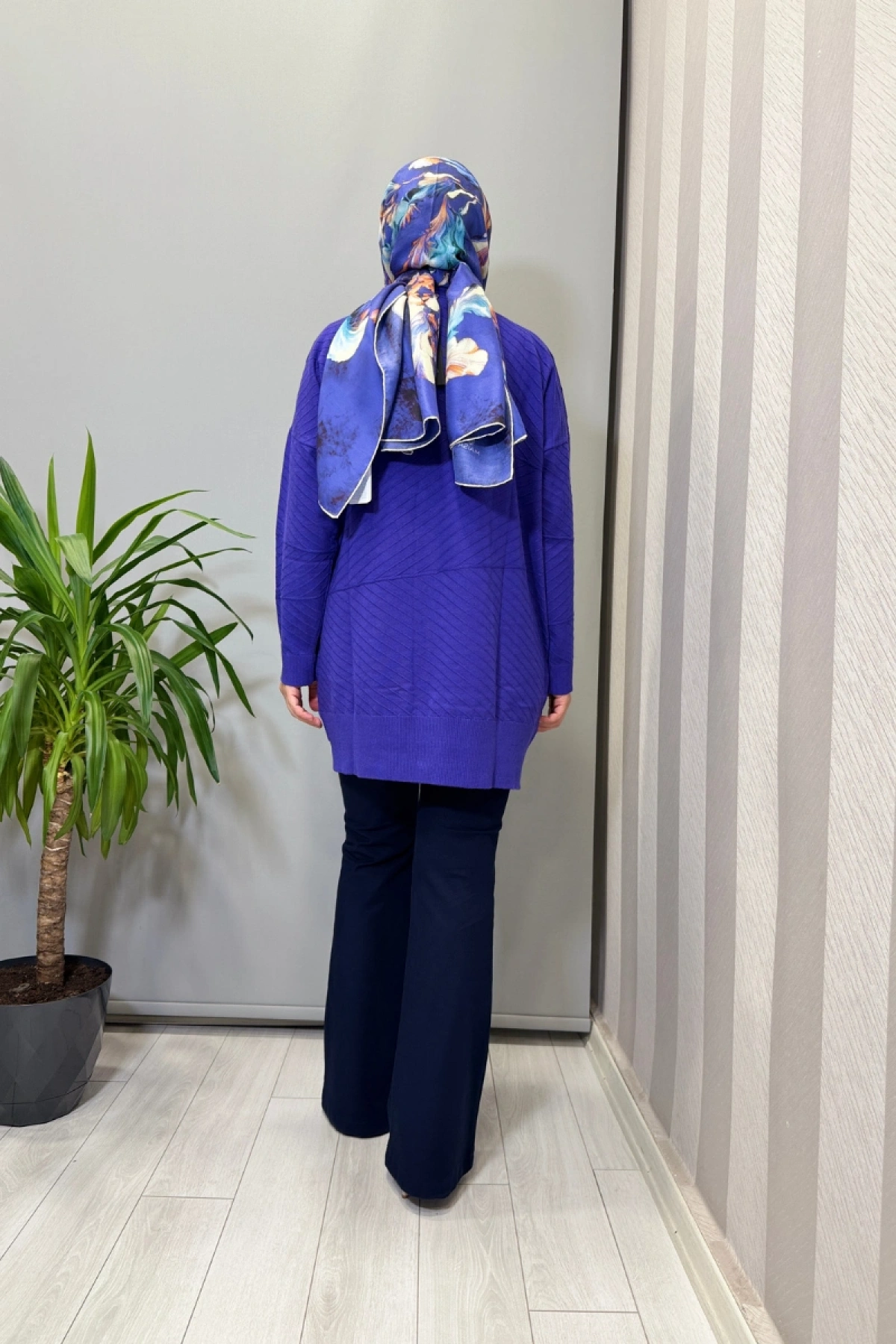 Ghisa Balıkçı Yaka Triko Tunik Mor 26KOBTNK4857