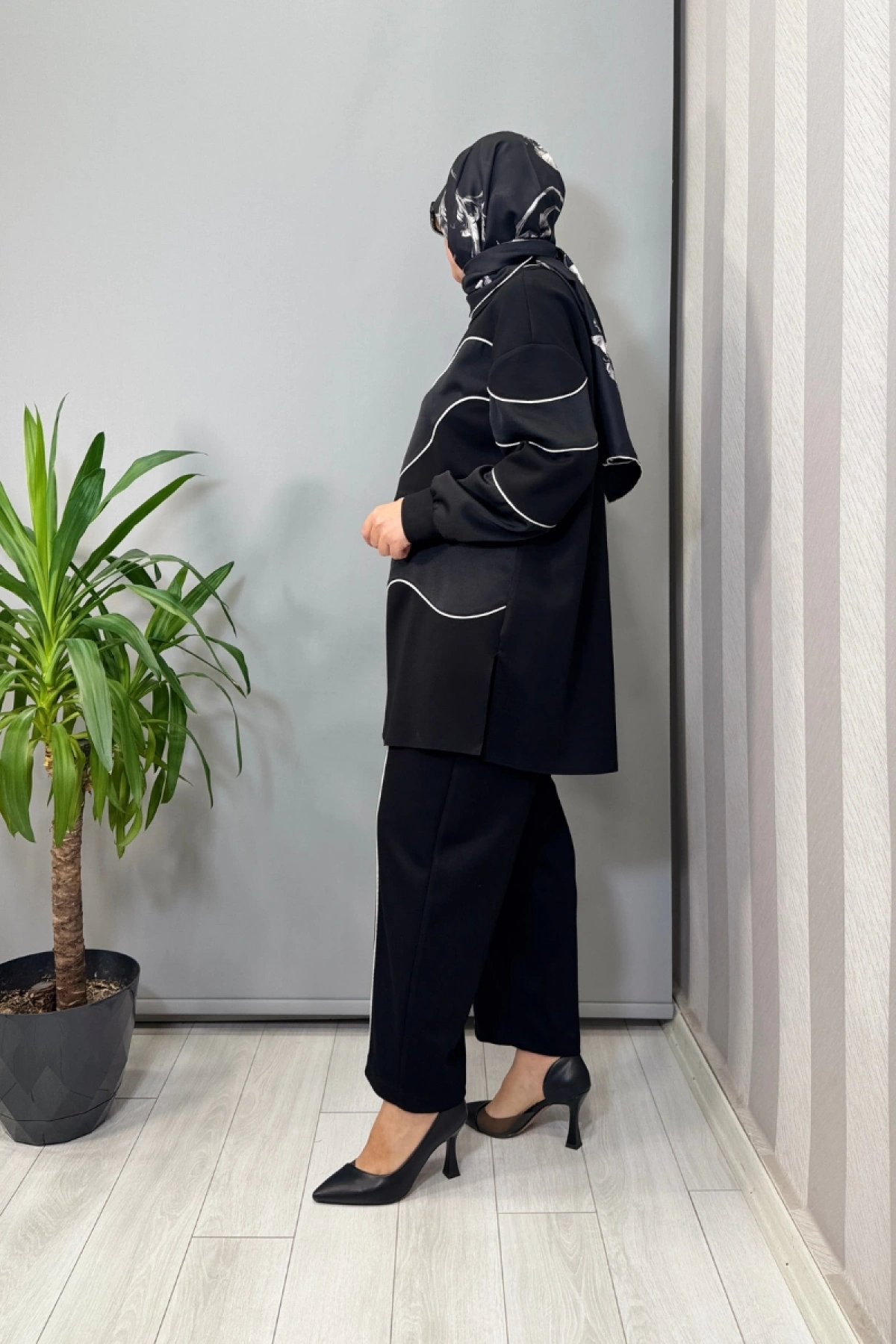 Ghisa Biye Detaylı Tunik Takım Siyah 26KGSTKM4061