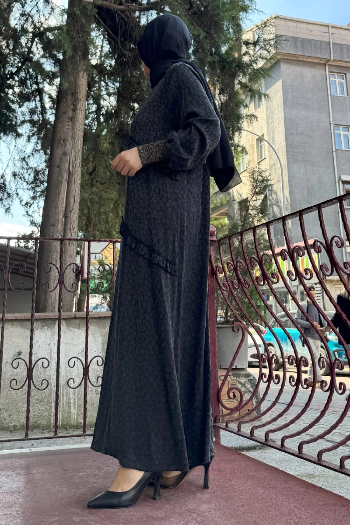 Ghisa Fırfır Detaylı Elbise Siyah 5KGSELB4625