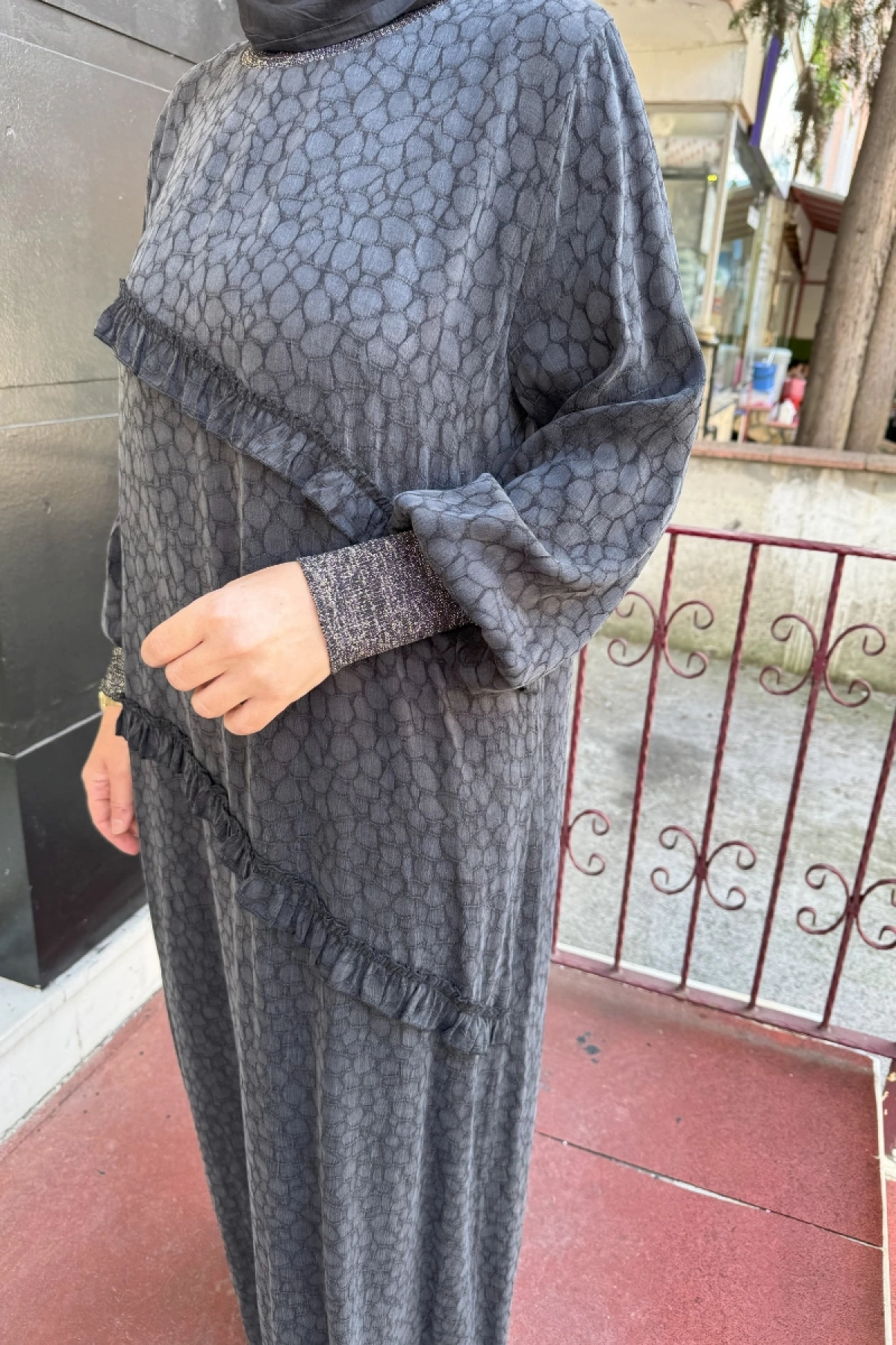 Ghisa Fırfır Detaylı Elbise Siyah 5KGSELB4625