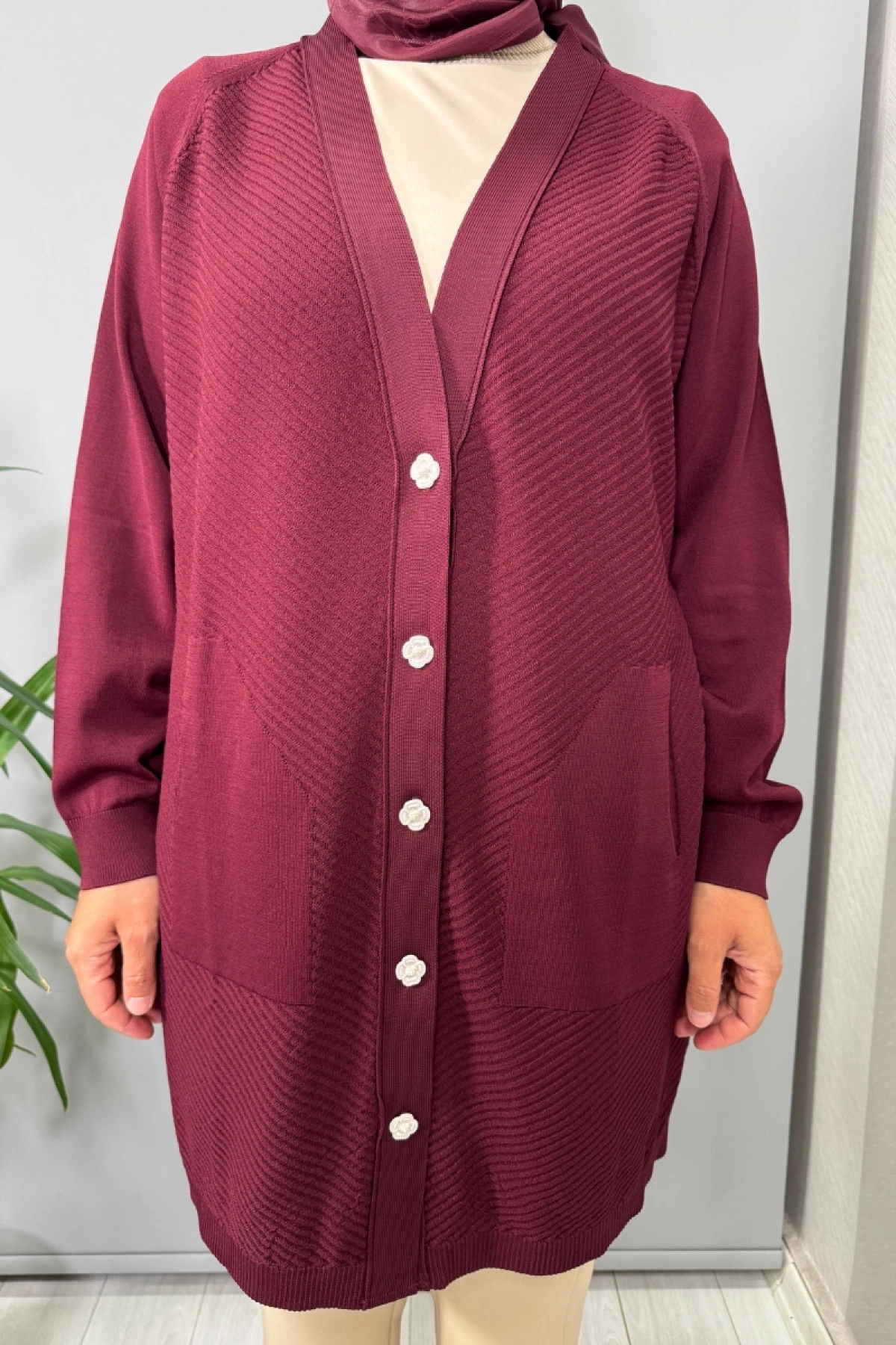 Ghisa Hırka Bordo 26KOBHRK3184