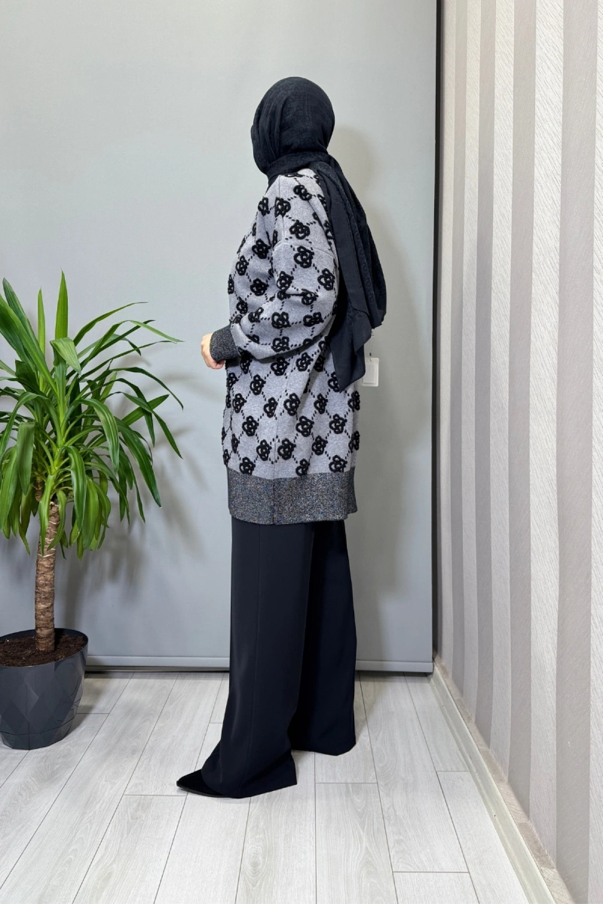 Ghisa Hırka Siyah-Gri 26KOBHRK3347