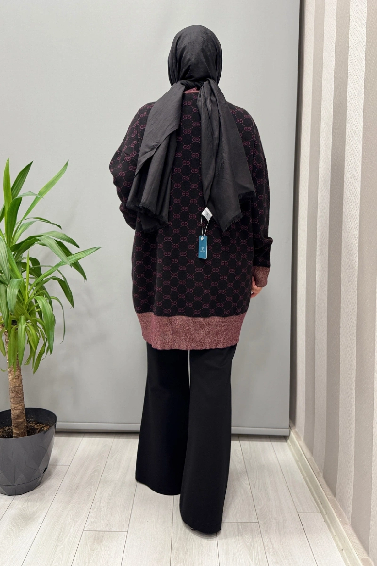 Ghisa Hırka Siyah-Mürdüm 26KOBHRK3083