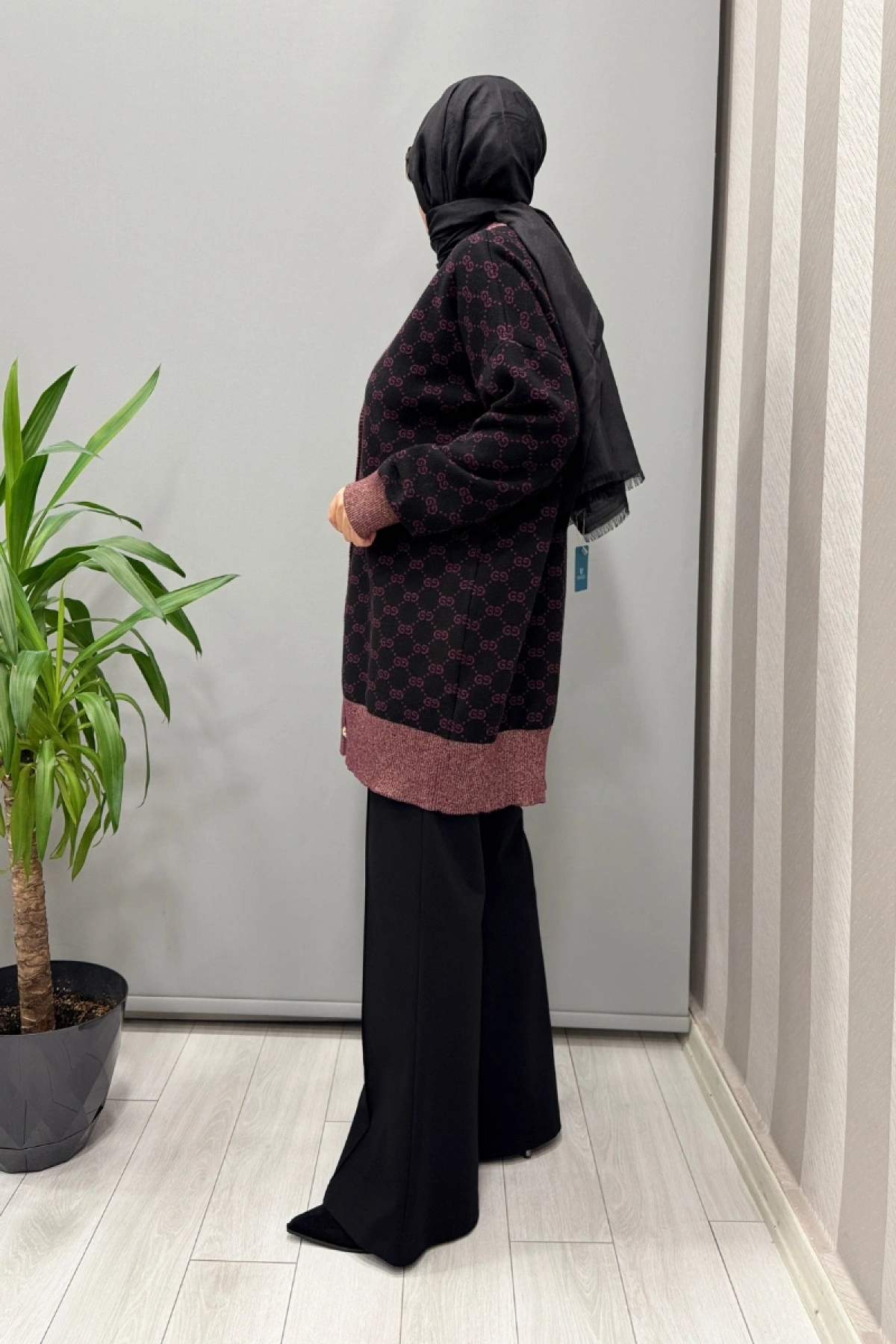 Ghisa Hırka Siyah-Mürdüm 26KOBHRK3083