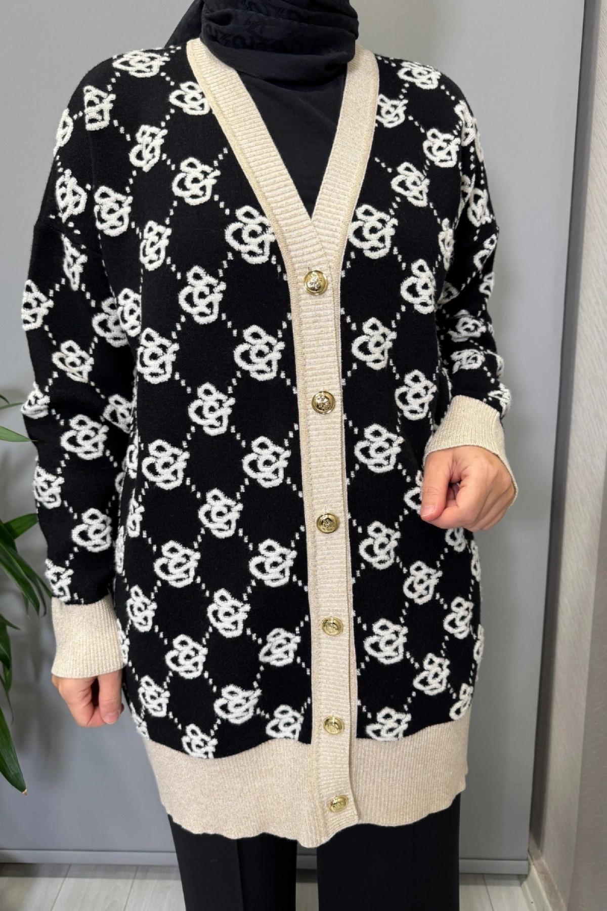 Ghisa Hırka Siyah-Taş 26KOBHRK3347