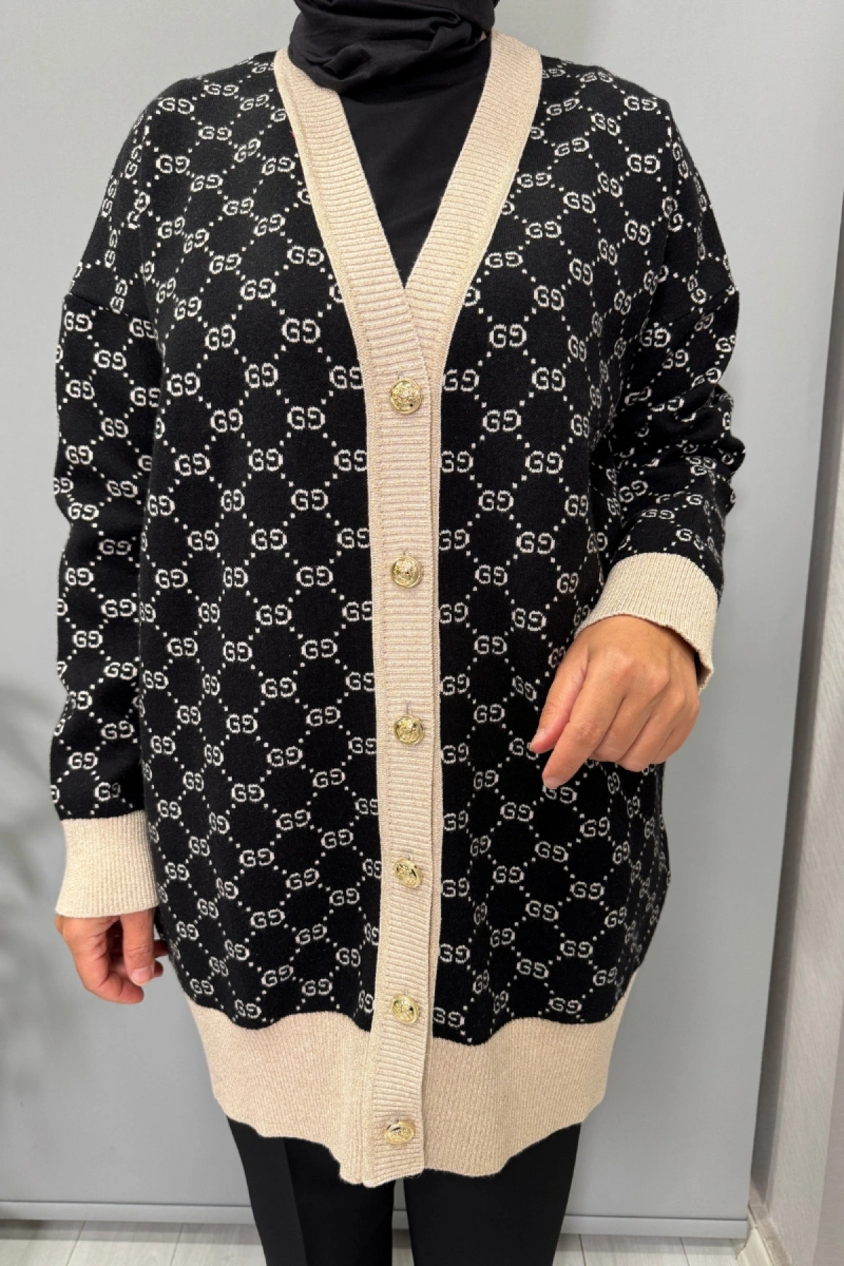 Ghisa Hırka Siyah-Taş 26KOBHRK3083