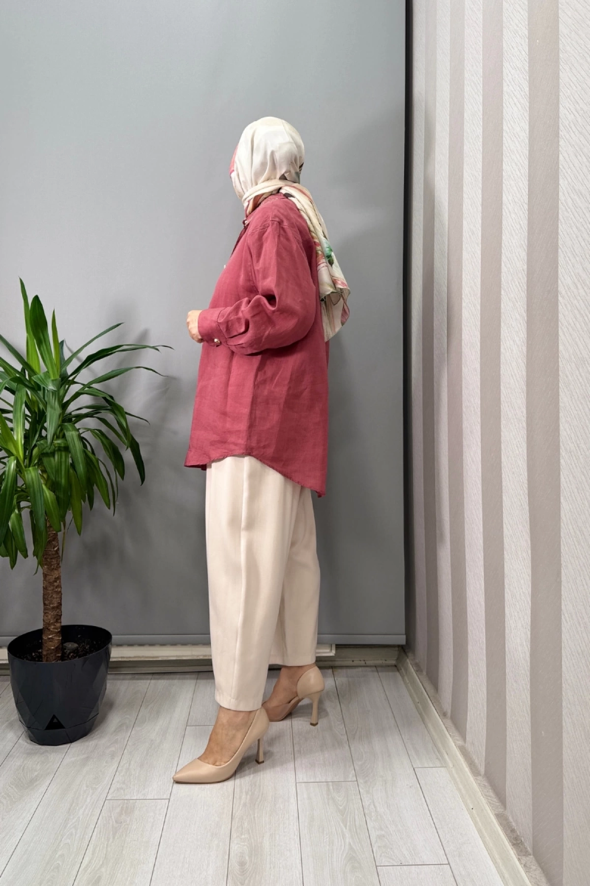 Ghisa Keten Gömlek Açık Gül Kurusu 25YGSTNK4056
