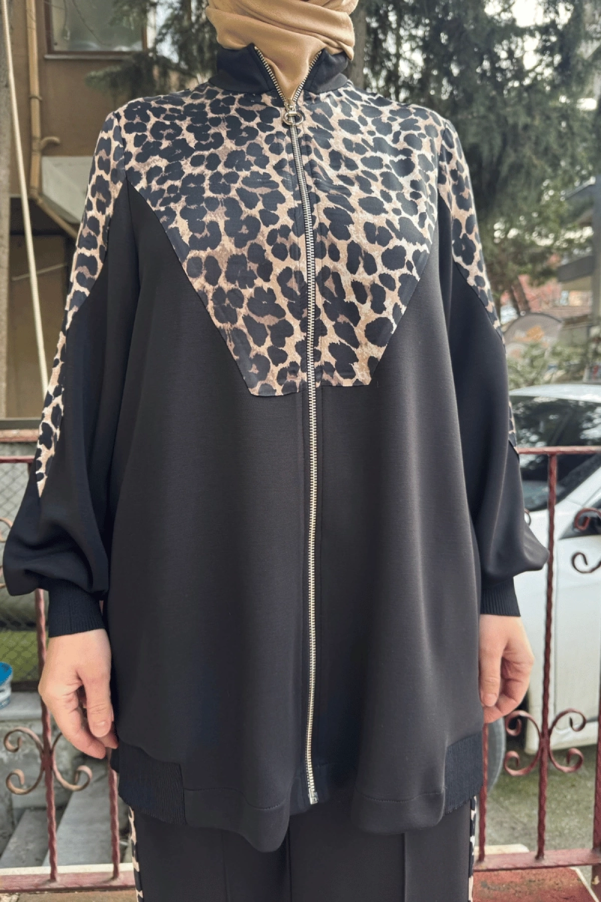Ghisa Leopar Detaylı Takım Siyah 25YGSTKM4860