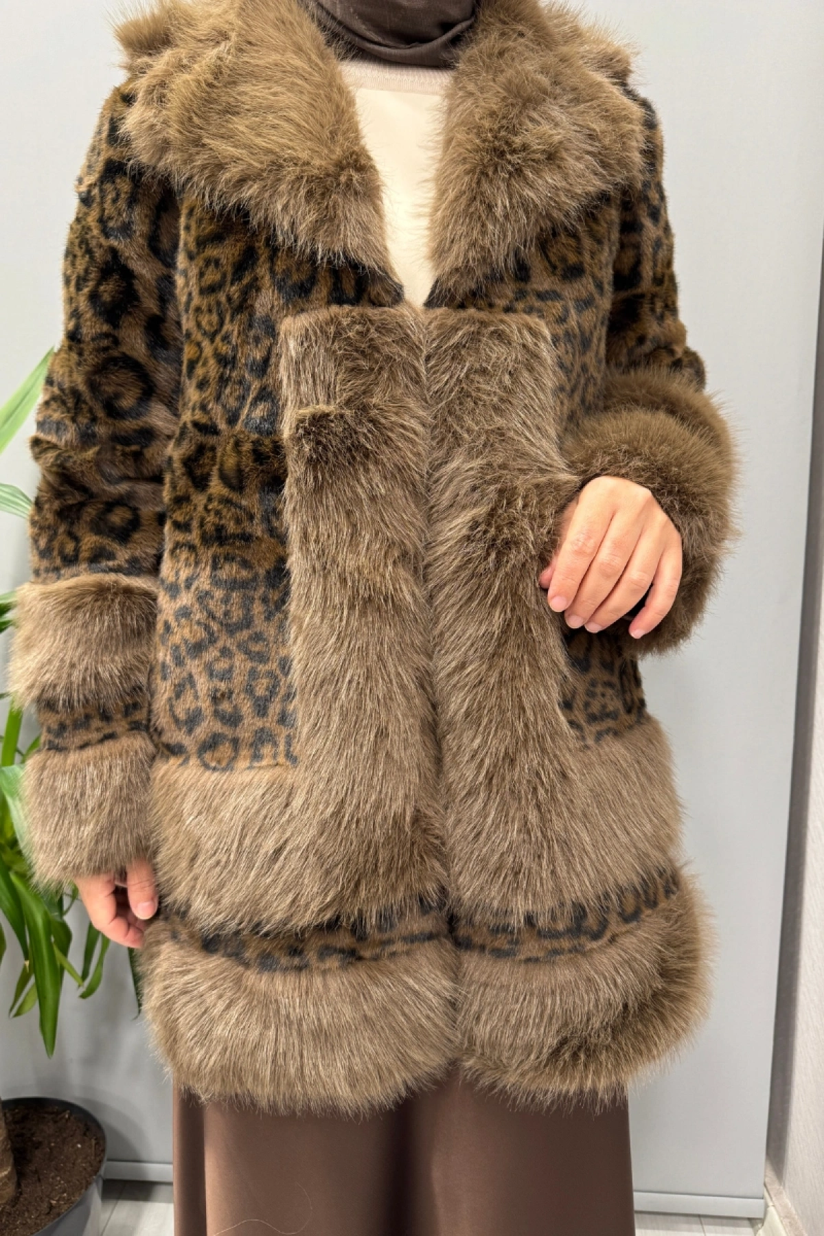 Ghisa Leopar Peluş Kaban Kahve 26KGSKBN6539