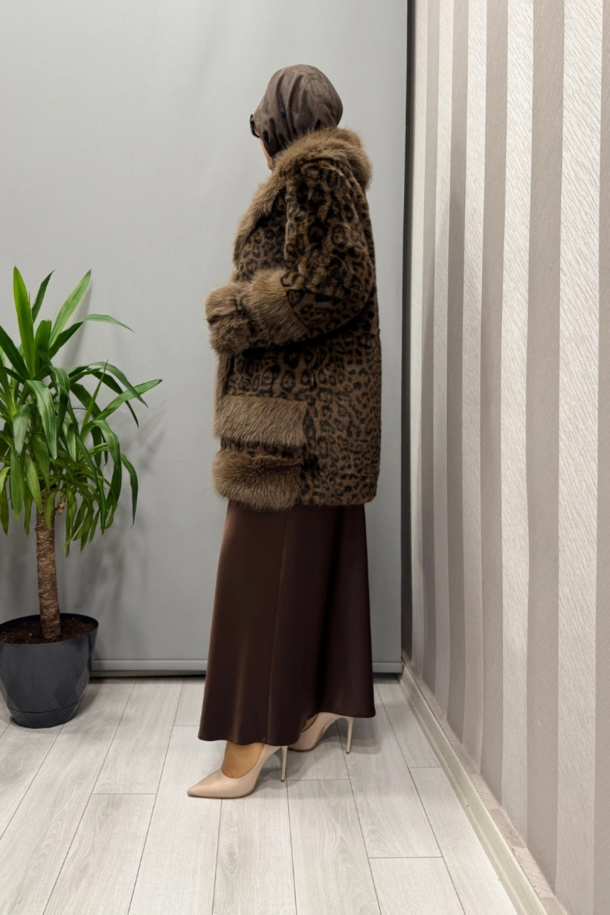 Ghisa Leopar Peluş Kaban Kahve 26KGSKBN6539