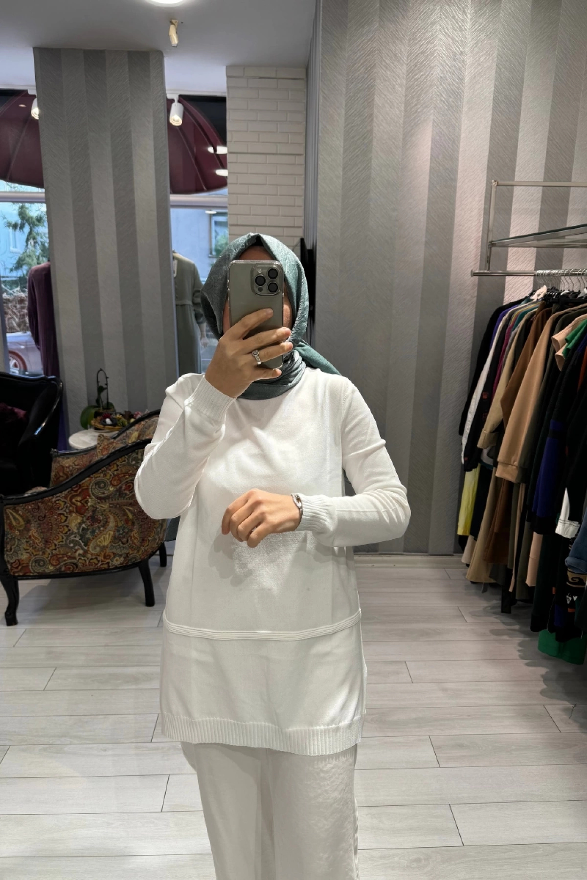 Ghisa Front Knit Back Jersey Lining Ecru GSBASIC4184