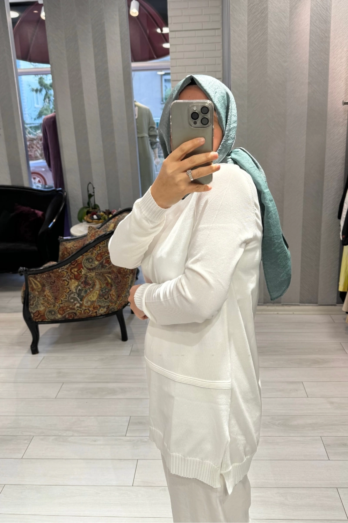 Ghisa Front Knit Back Jersey Lining Ecru GSBASIC4184