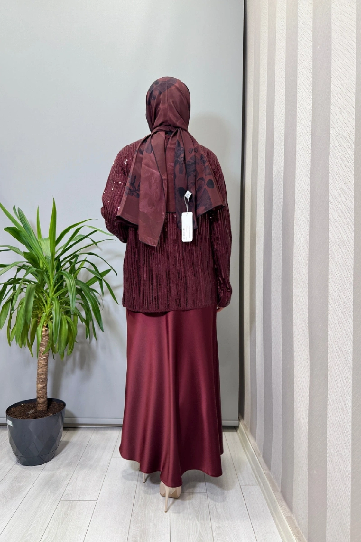 Ghisa Payet Detaylı Triko Ceket Bordo 26KGSCKT3311