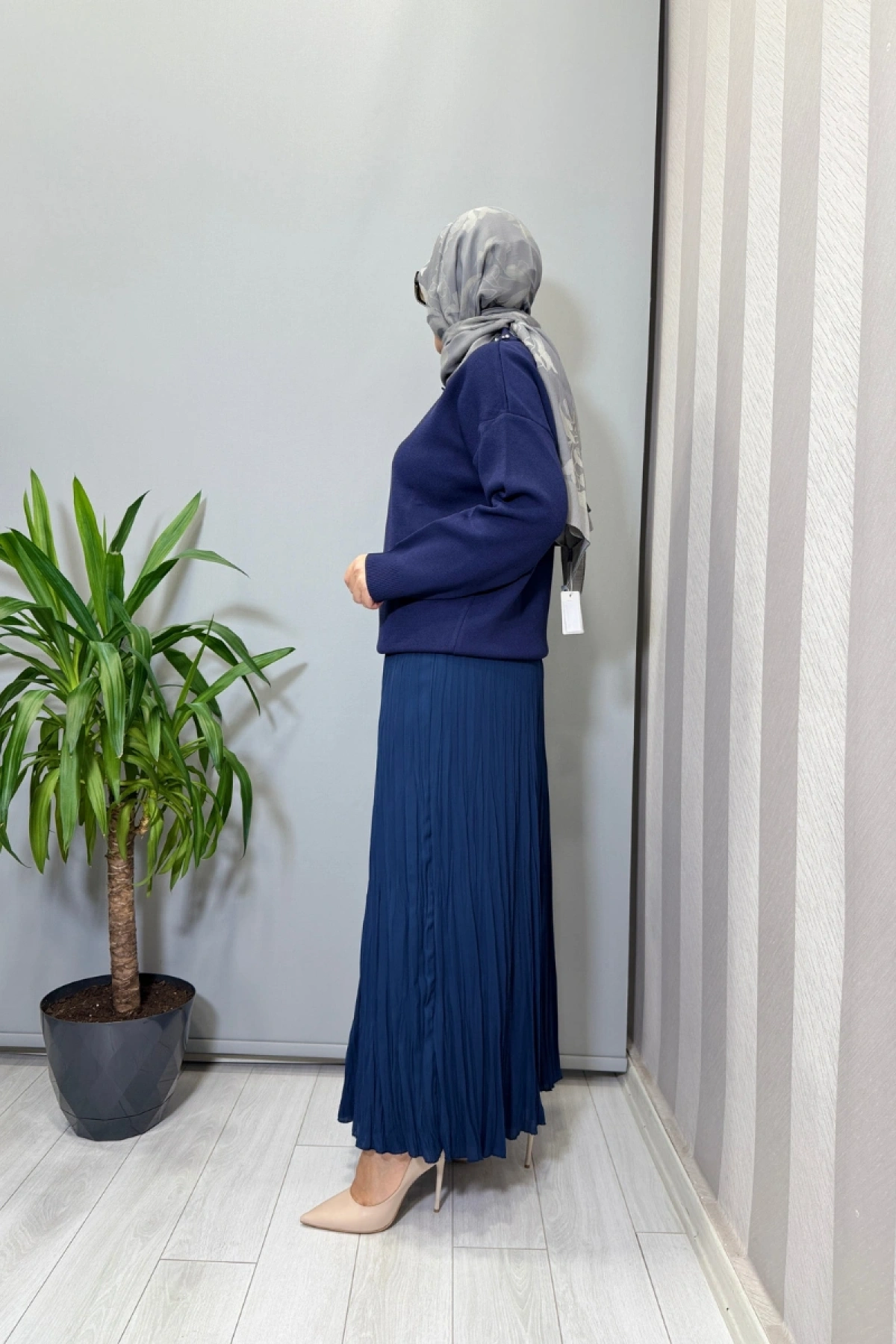 Ghisa Renkli Taş İşlemeli Kısa Tunik Lacivert 26KOBTNK4144