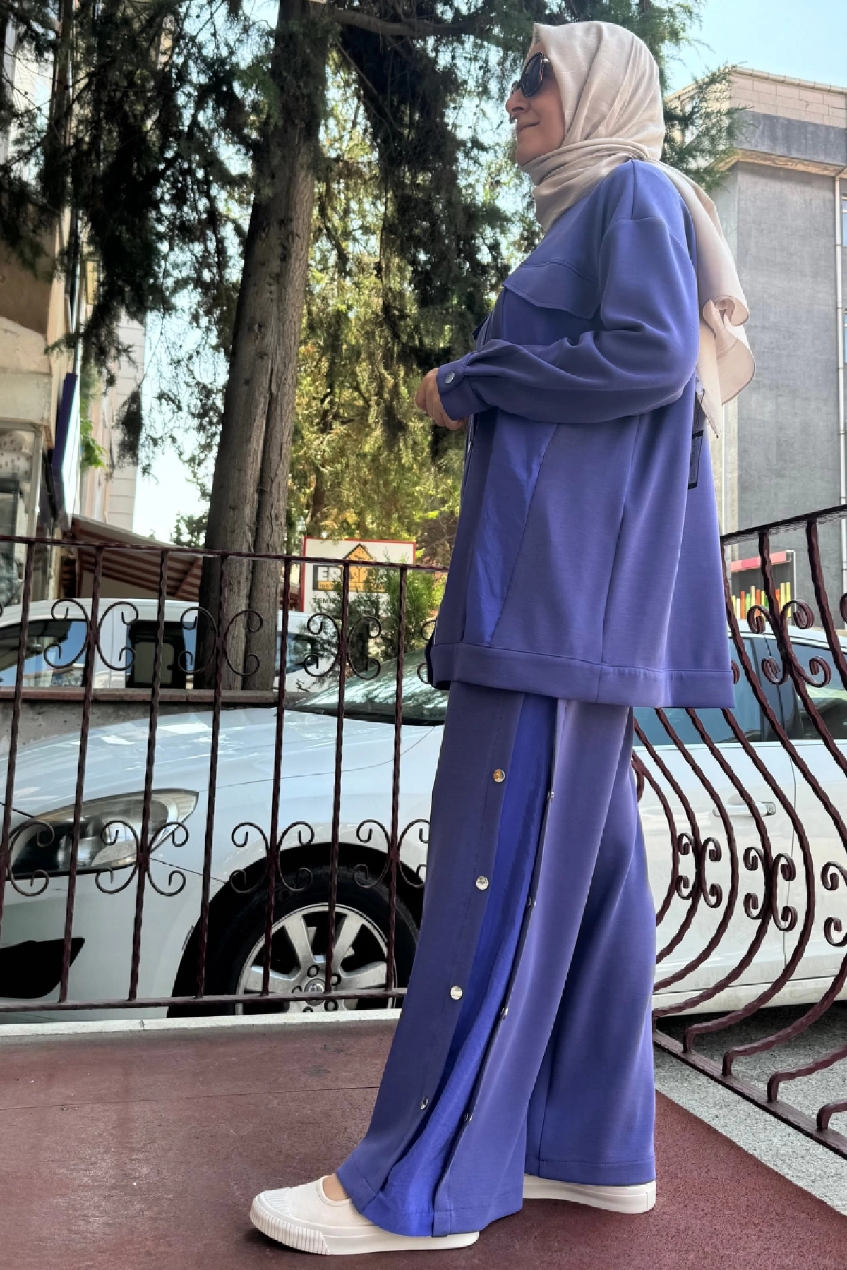 Ghisa Ribana Detaylı Takım Mor 5KGSTKM4675