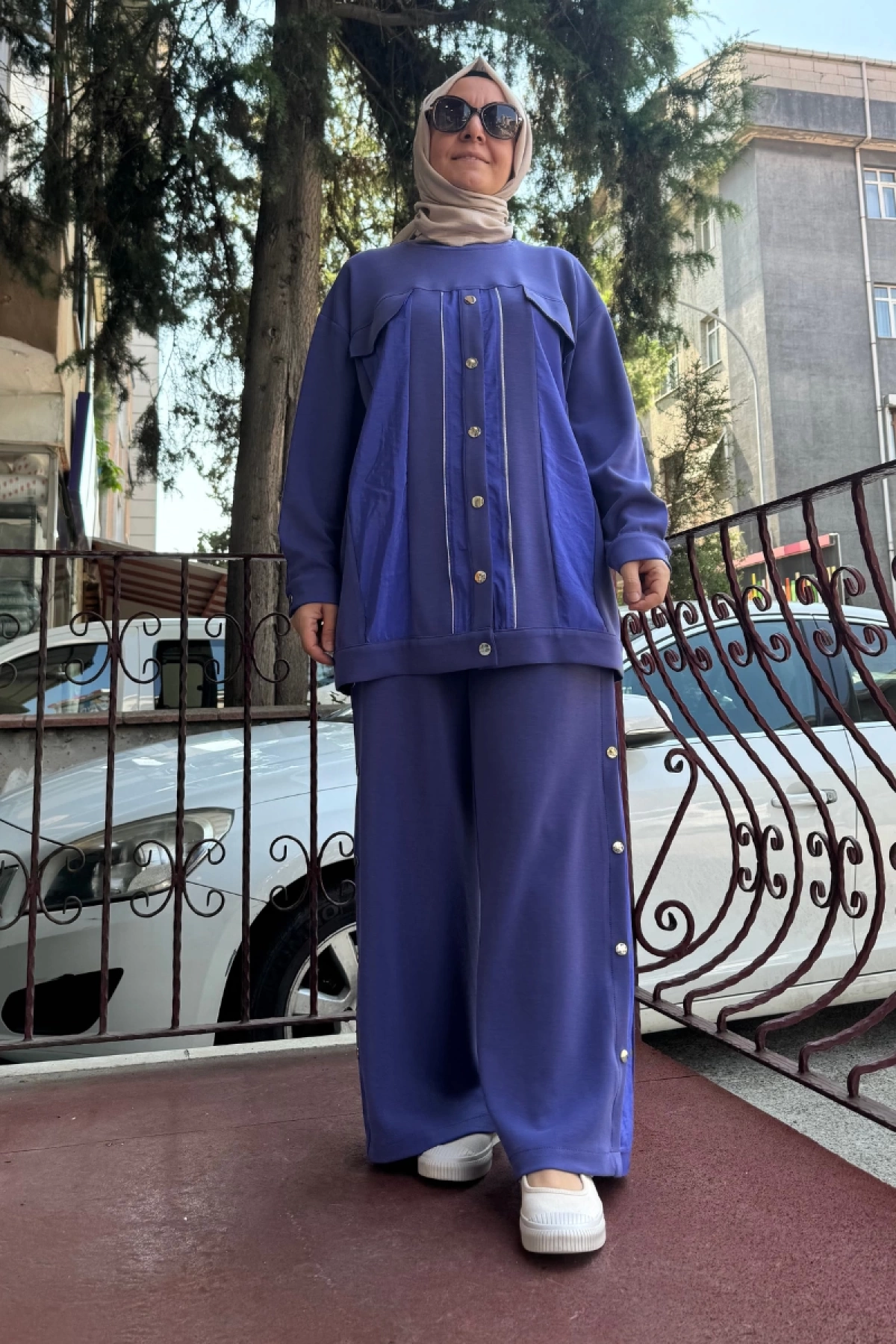 Ghisa Ribana Detaylı Takım Mor 5KGSTKM4675