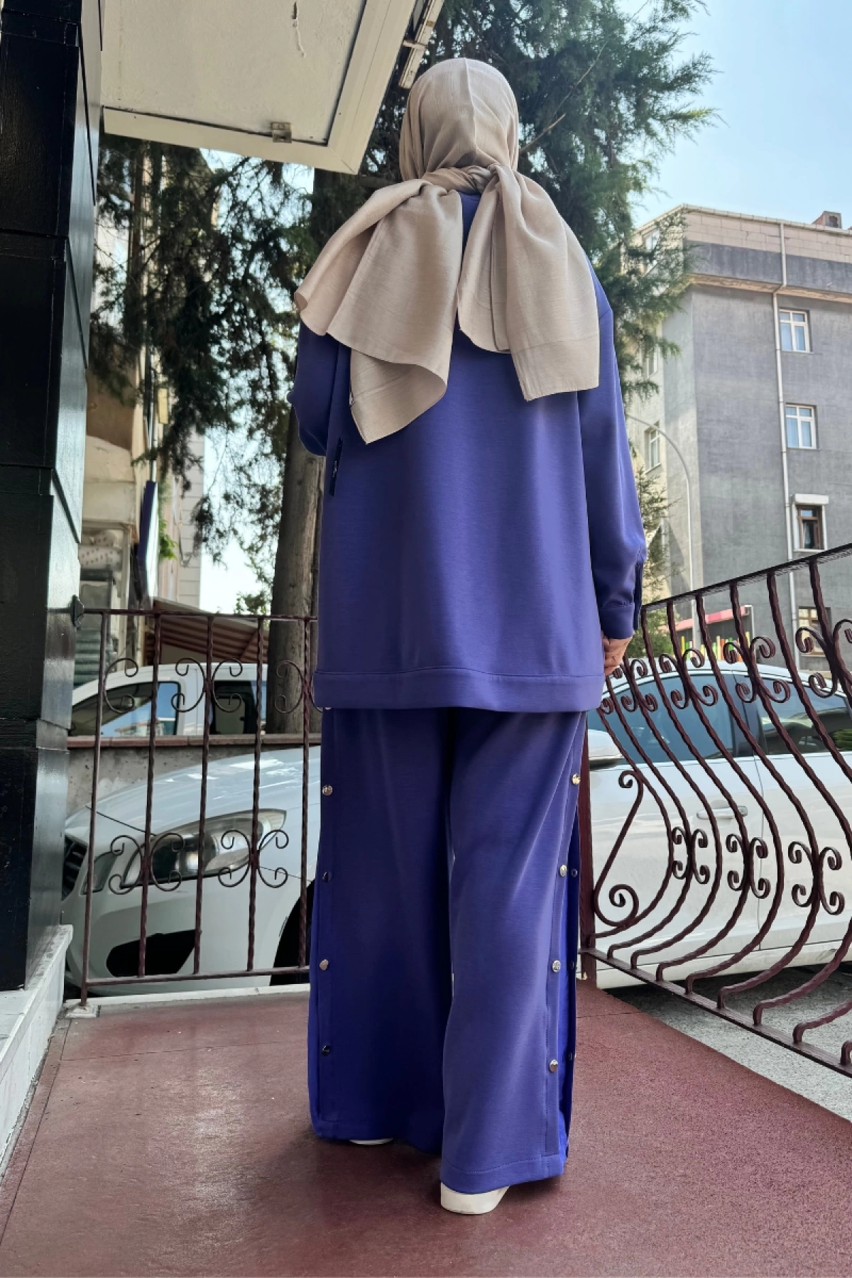 Ghisa Ribana Detaylı Takım Mor 5KGSTKM4675