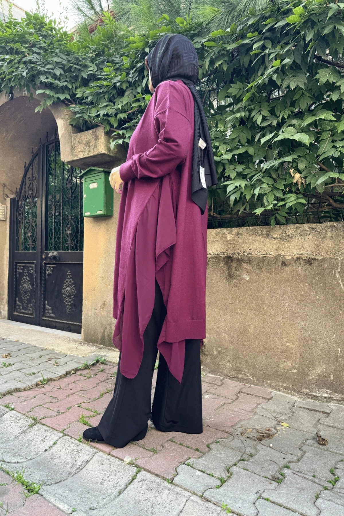 Ghisa Şifonlu Triko Hırka Bordo 5KOBHRK3669