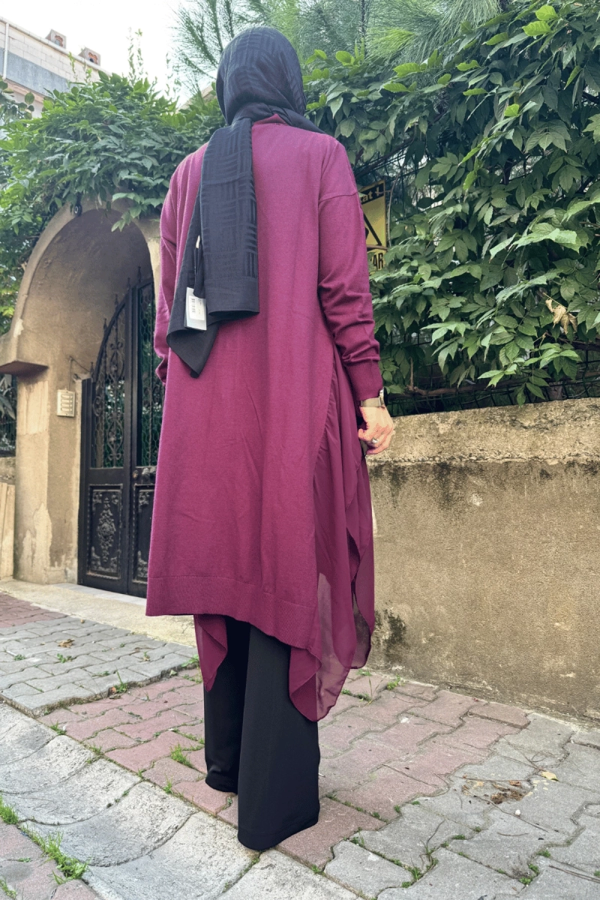 Ghisa Şifonlu Triko Hırka Bordo 5KOBHRK3669