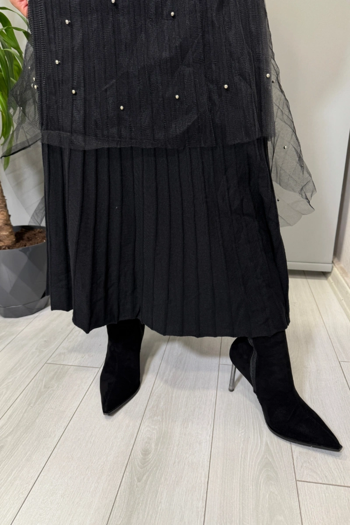 Ghisa Tül Detaylı Etek Siyah 26KGSETK5343