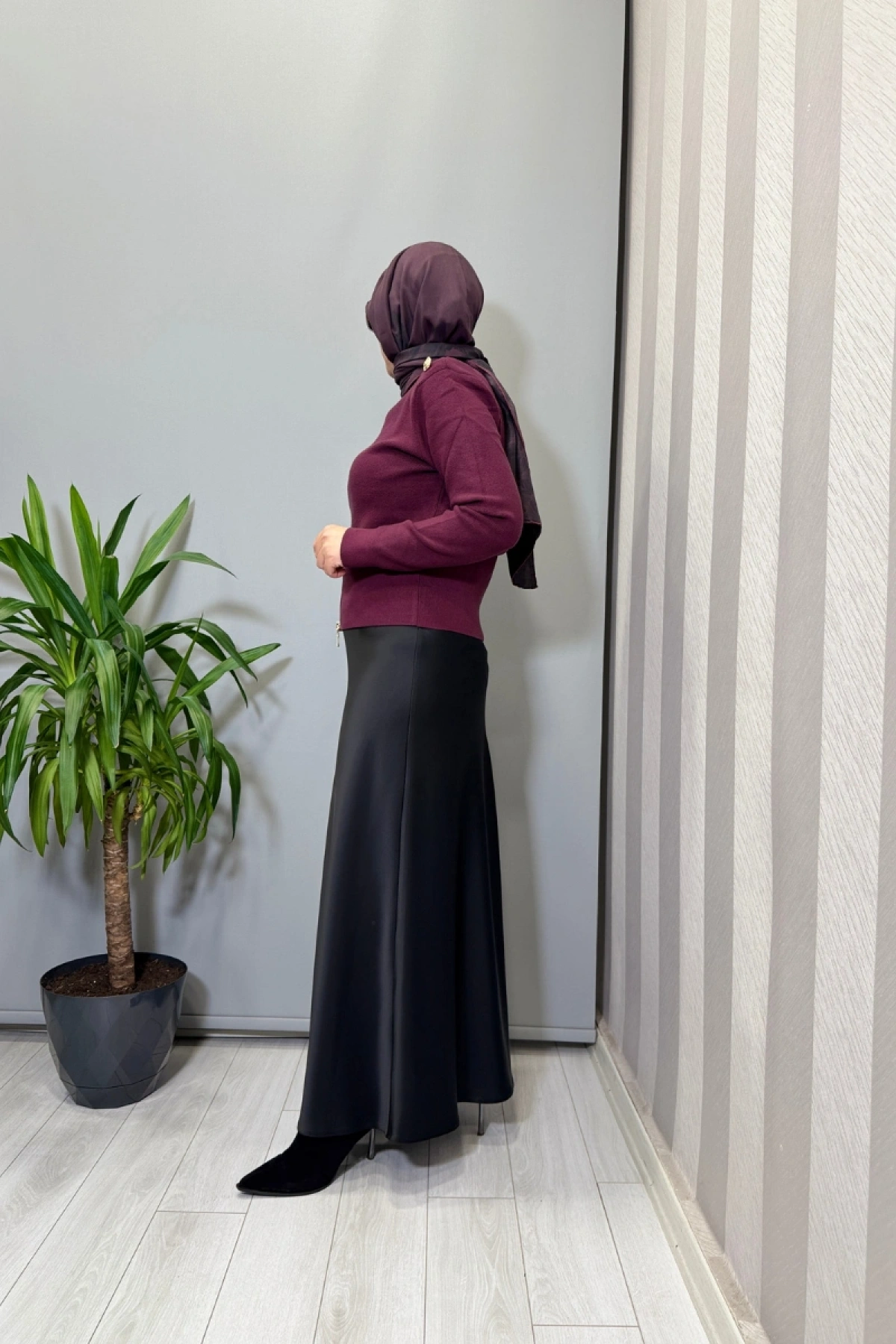 Ghisa Vatkalı Fermuar Detaylı Kazak Bordo 26KOBTNK4863