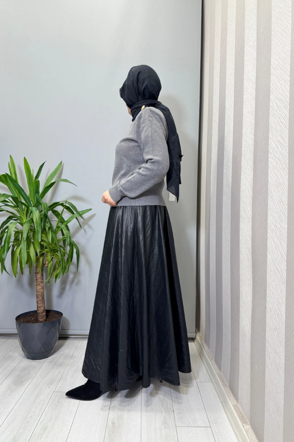 Ghisa Vatkalı Fermuar Detaylı Kazak Gri 26KOBTNK4863