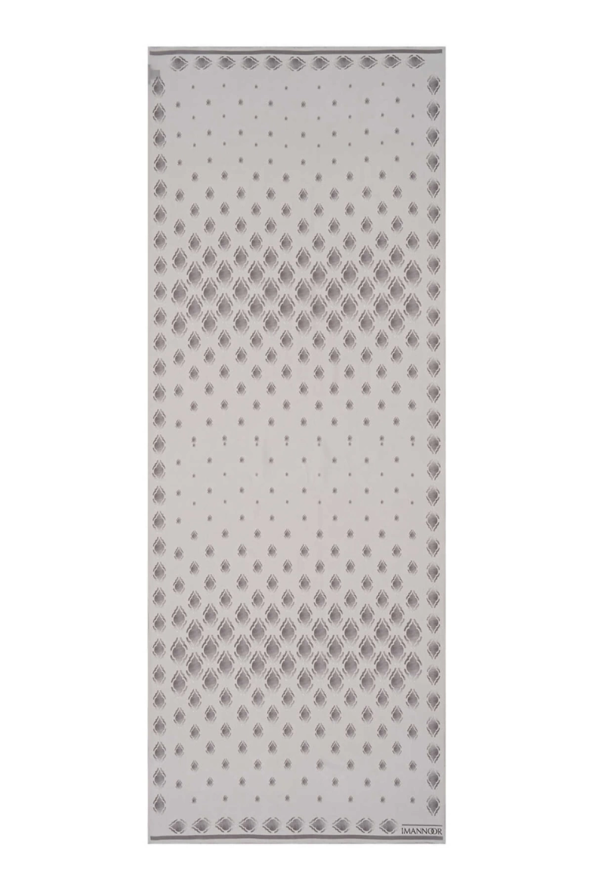İmannoor Damlalar Gri Krep İpek Şal 80x200