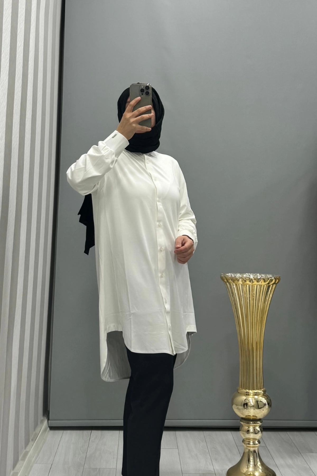 İnvee Modal Penye Gömlek Ekru 6926