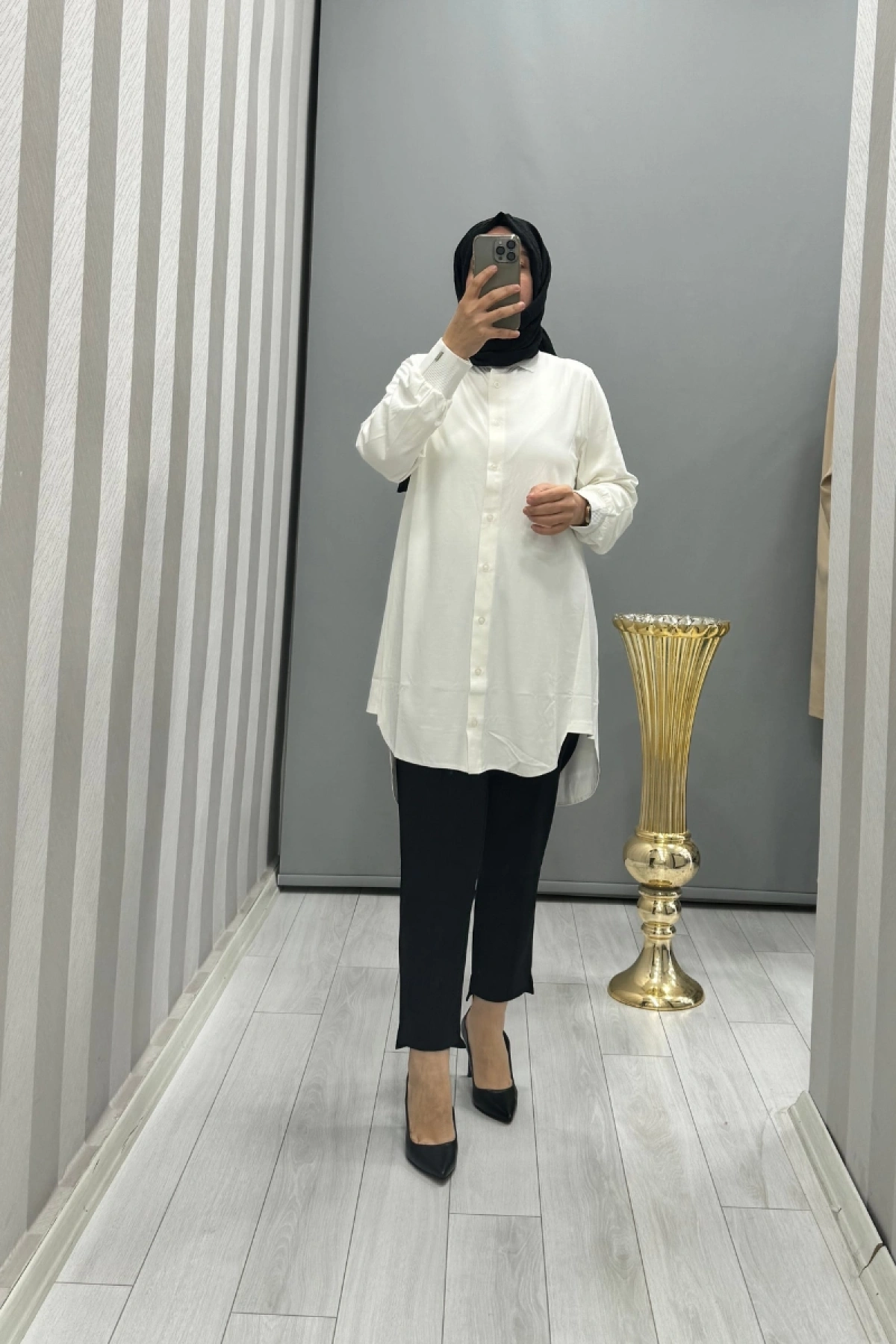 İnvee Modal Penye Gömlek Ekru 6926