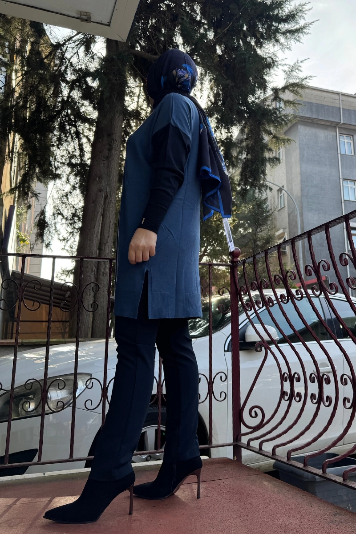 İnvee Yarım Boğazlı Triko Tunik İndigo 6862