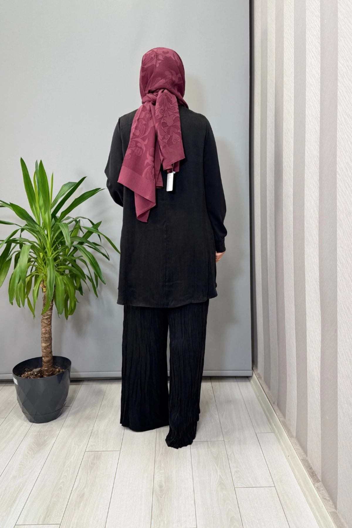 Lissmore Yandan Düğmeli Tunik Takım Siyah 5972