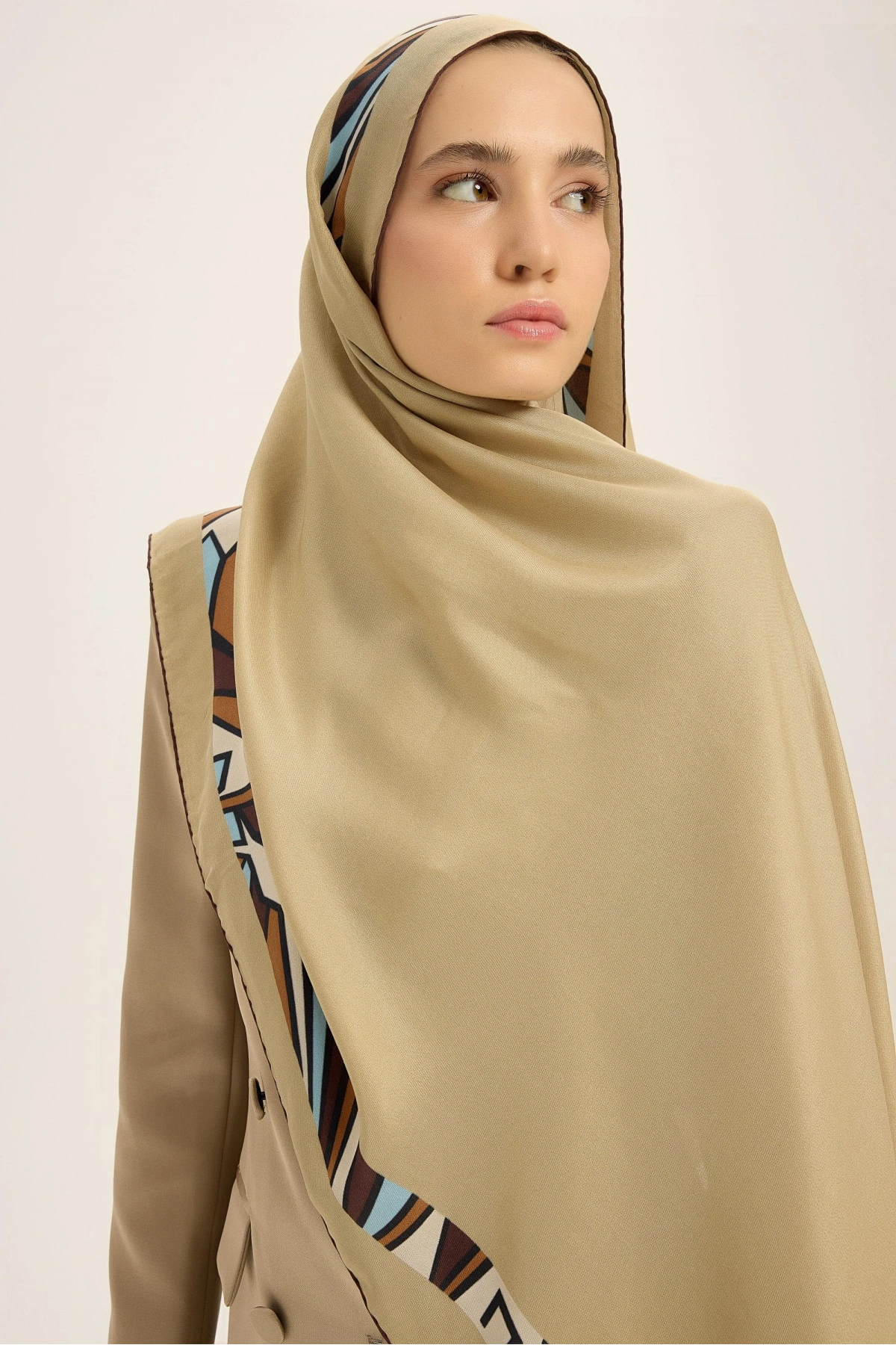 Maisa ADEN PAMUK İPEK ŞAL 70*190 CM - CAMEL