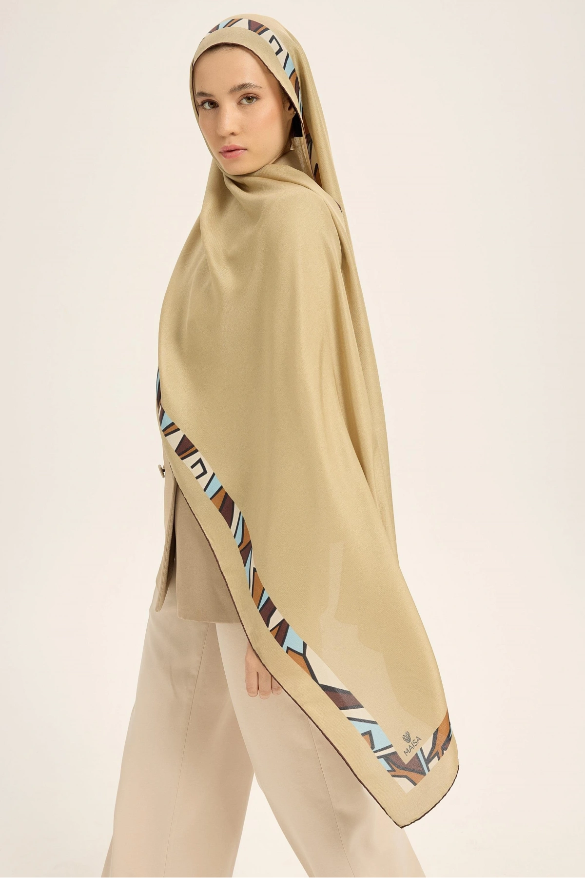 Maisa ADEN PAMUK İPEK ŞAL 70*190 CM - CAMEL