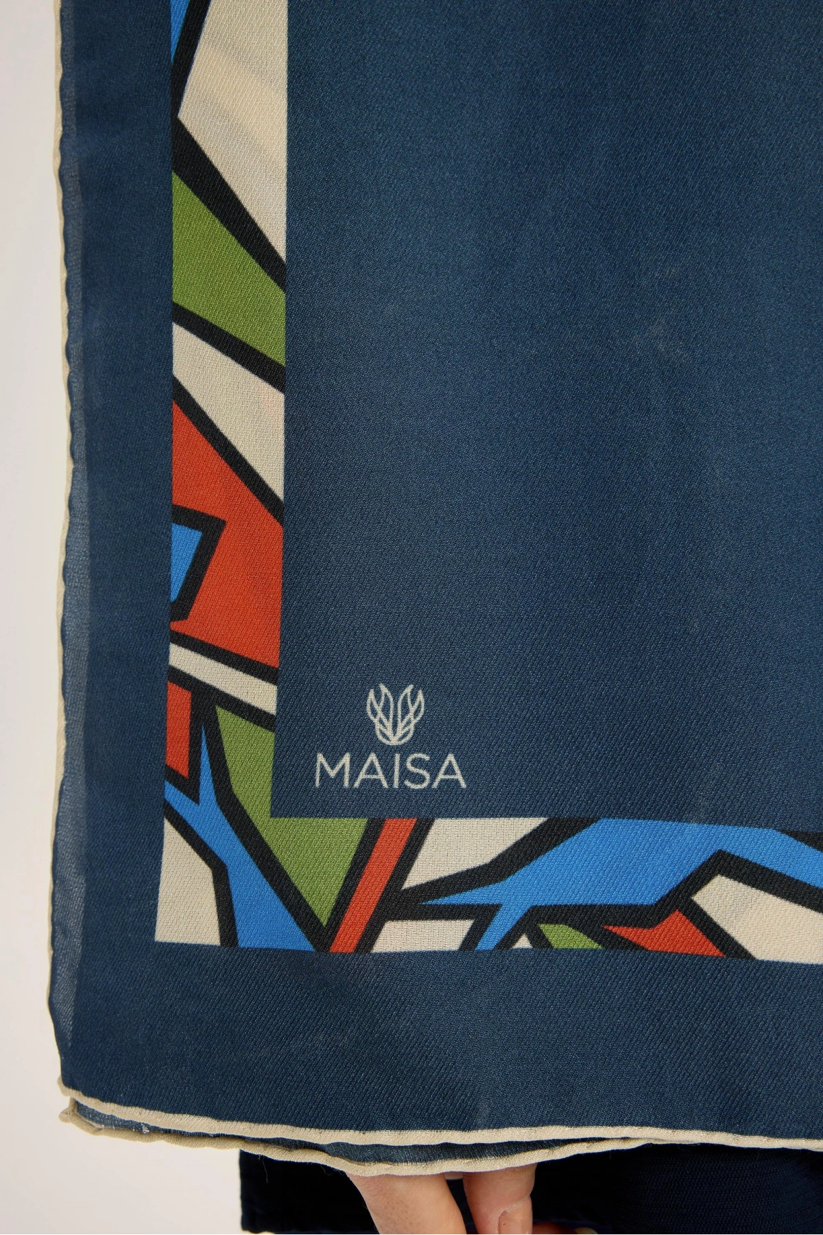 Maisa ADEN PAMUK İPEK ŞAL 70*190 CM - LACİVERT