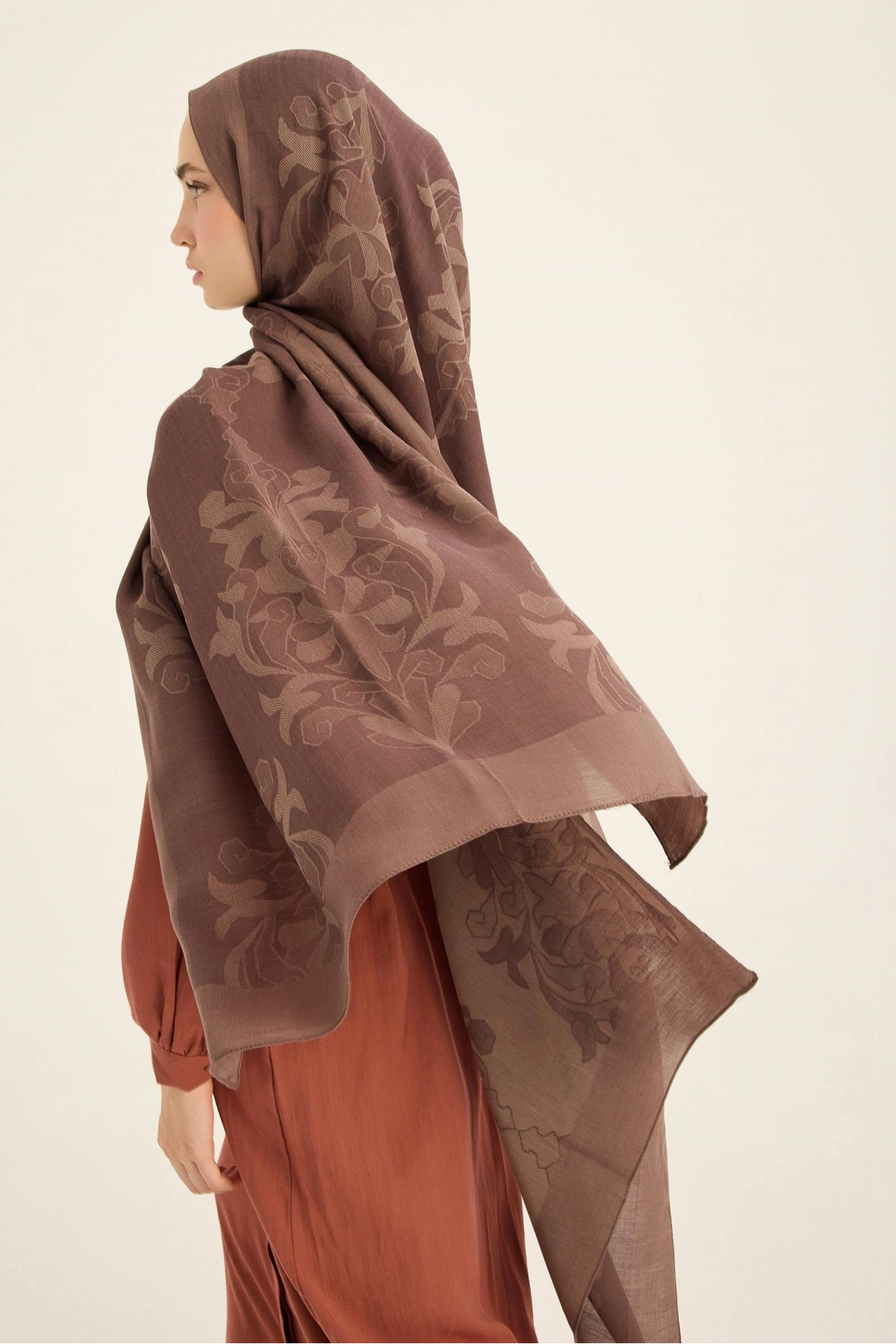 Maisa DURU İPEK PAMUK TENSEL ŞAL 70*190 CM - SÜTLÜ KAHVE