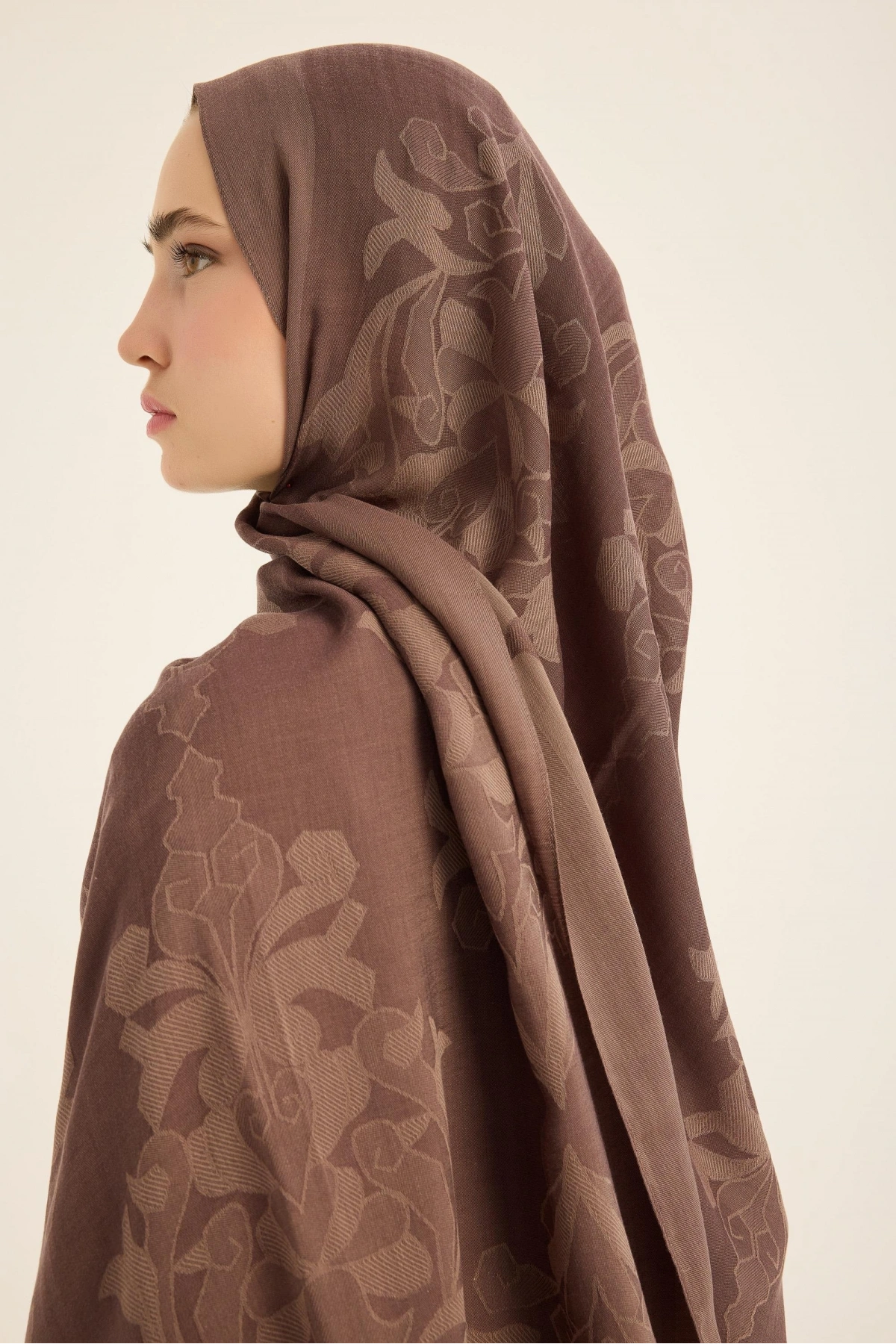 Maisa DURU İPEK PAMUK TENSEL ŞAL 70*190 CM - SÜTLÜ KAHVE