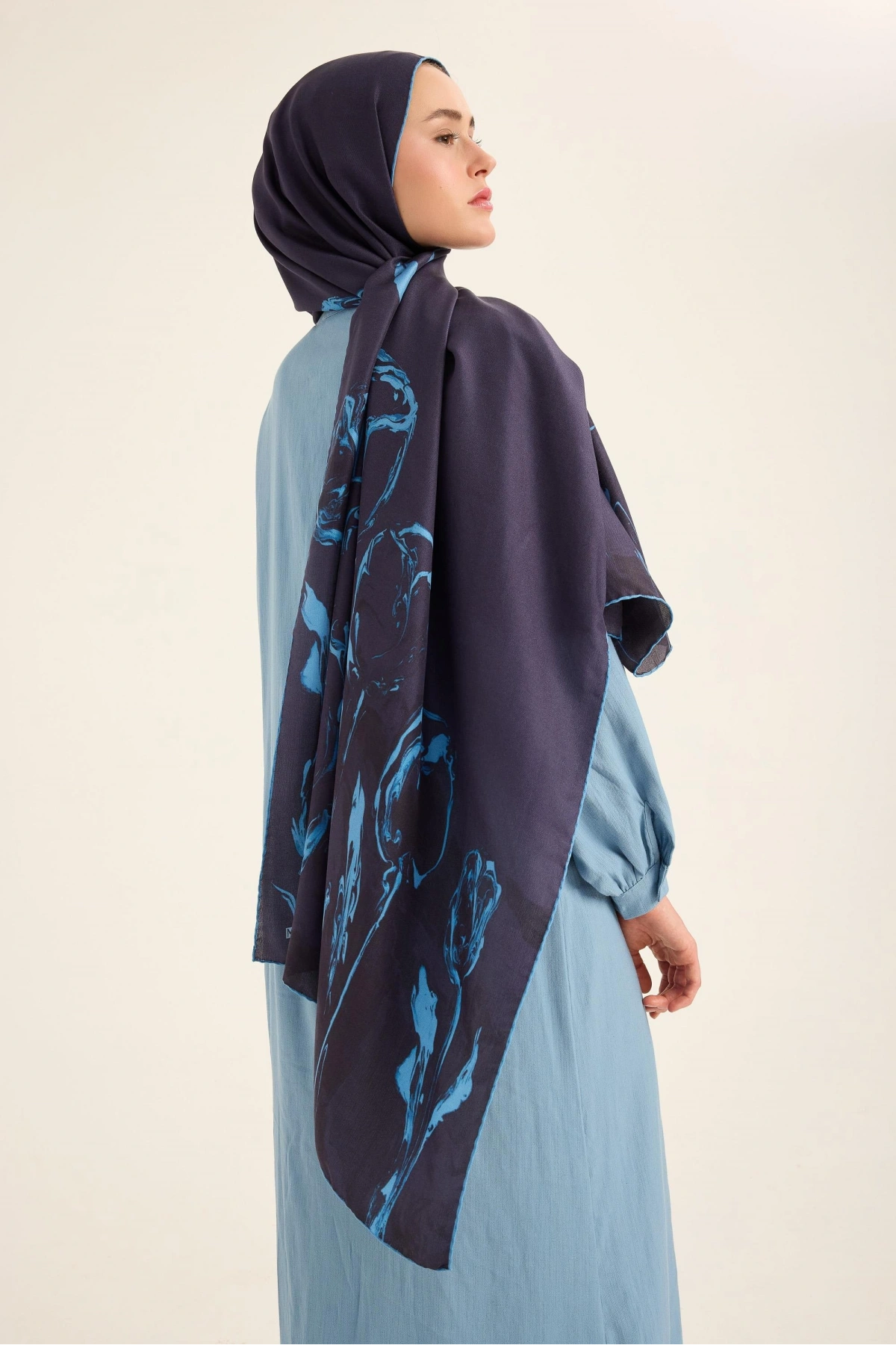 Maisa EVA PAMUK İPEK ŞAL 70*190 CM - LACİVERT