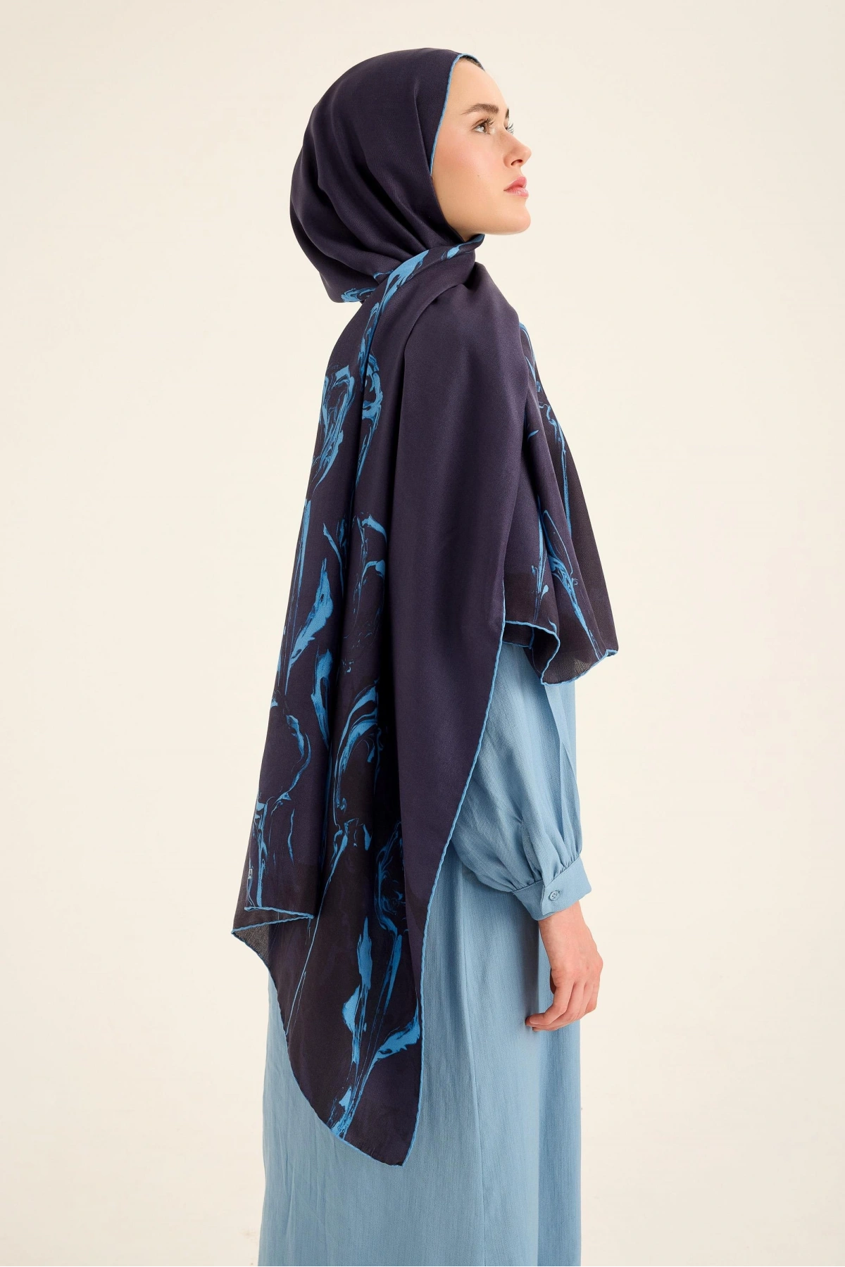 Maisa EVA PAMUK İPEK ŞAL 70*190 CM - LACİVERT