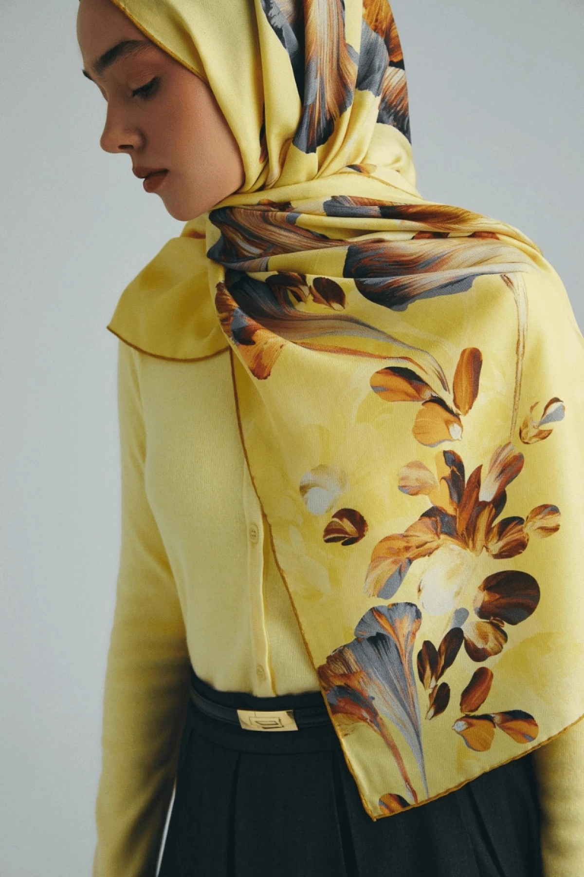 Maisa GEM COTTON SILK SCARF 70*190 CM - YELLOW
