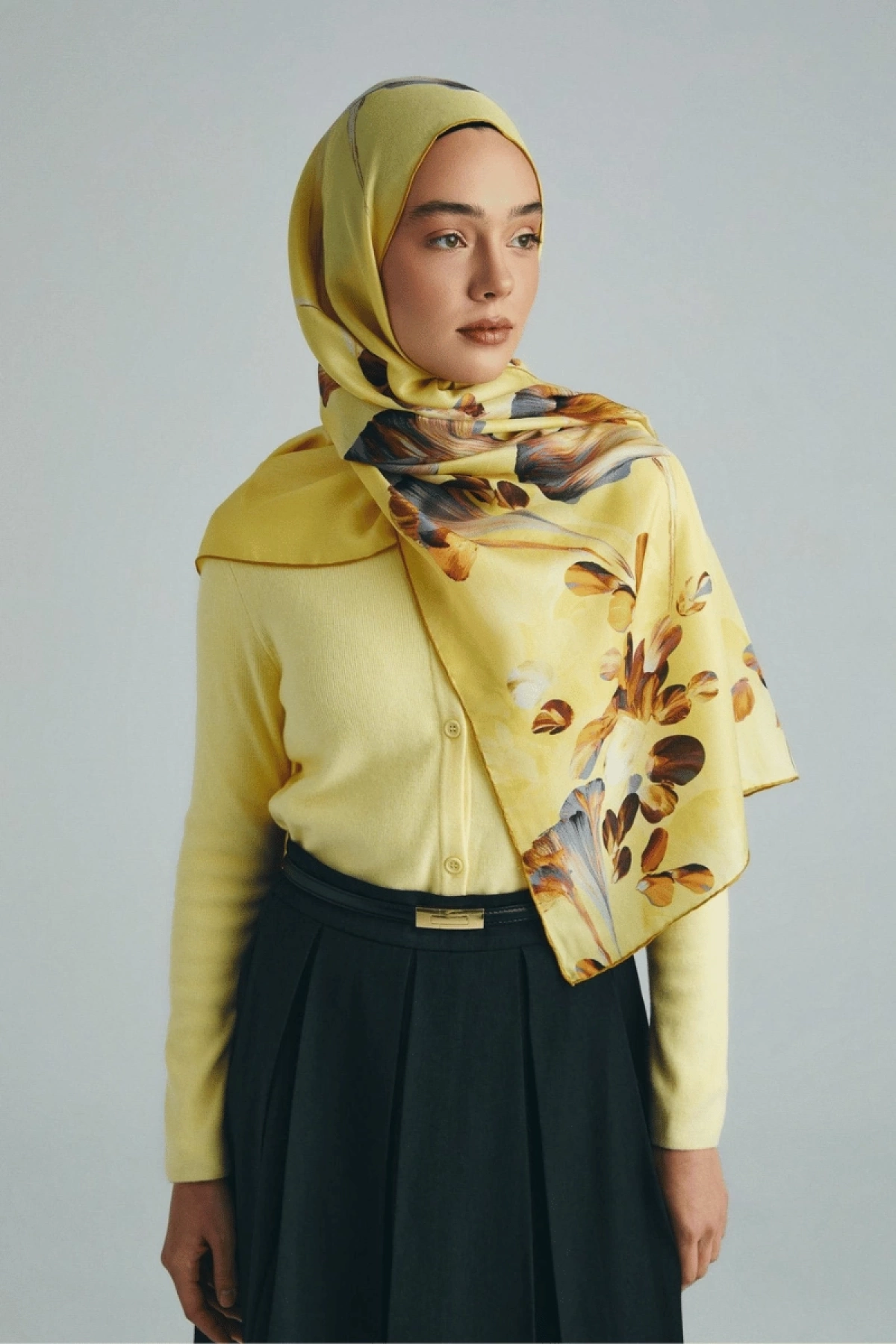 Maisa GEM COTTON SILK SCARF 70*190 CM - YELLOW