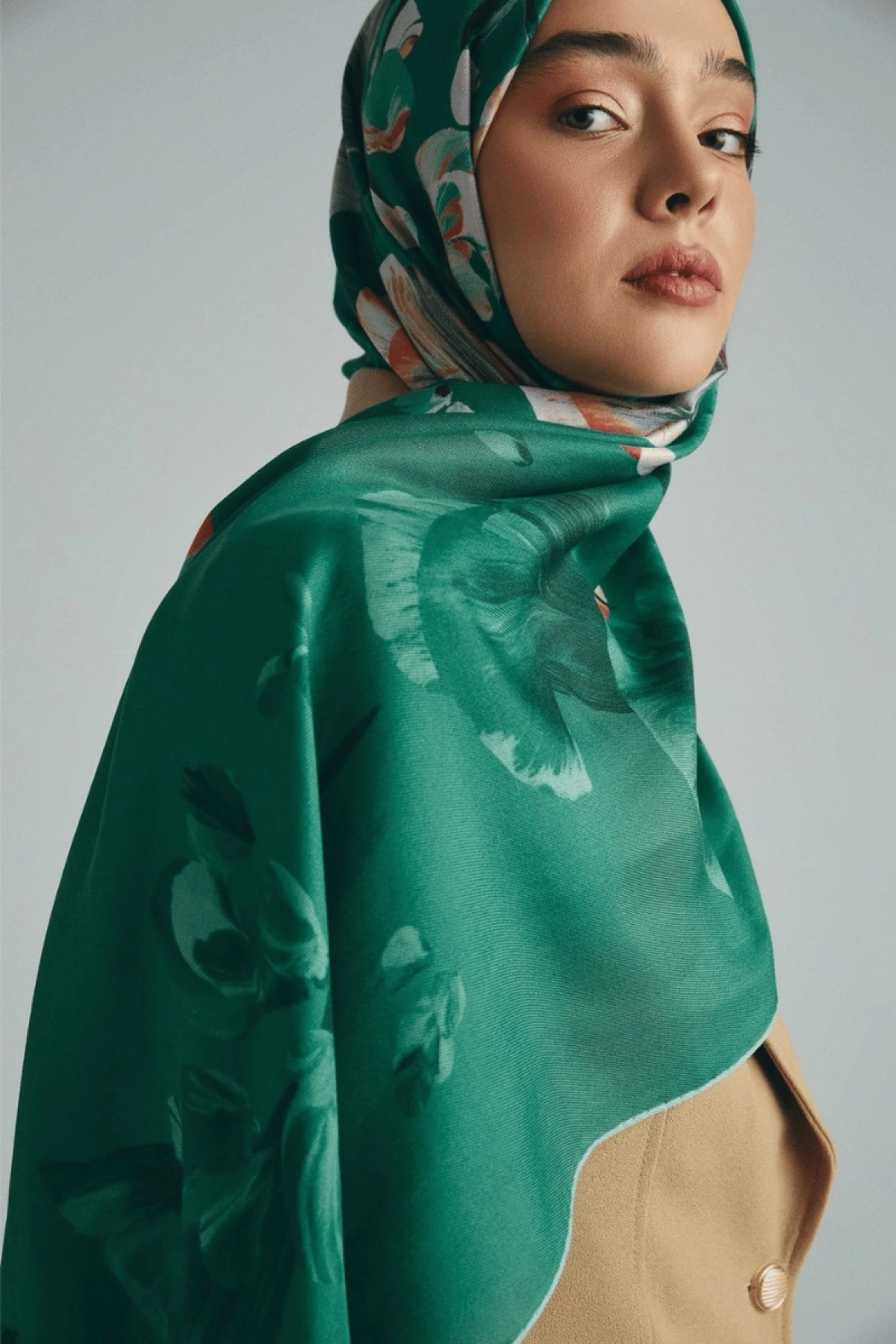 Maisa GEM PAMUK İPEK ŞAL 70*190 CM - YEŞİL