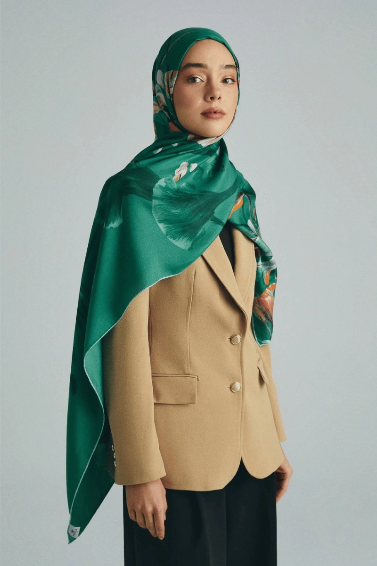 Maisa GEM PAMUK İPEK ŞAL 70*190 CM - YEŞİL