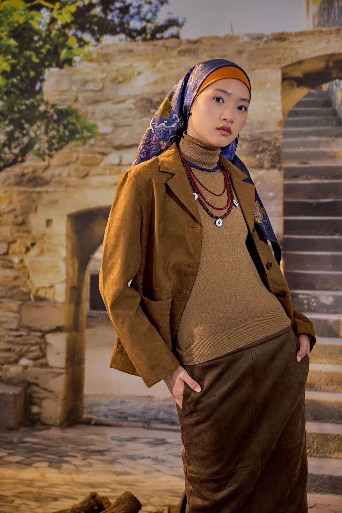 Maisa GÖKNAR MULBERRY İPEK EŞARP 90*90 CM - LACİVERT