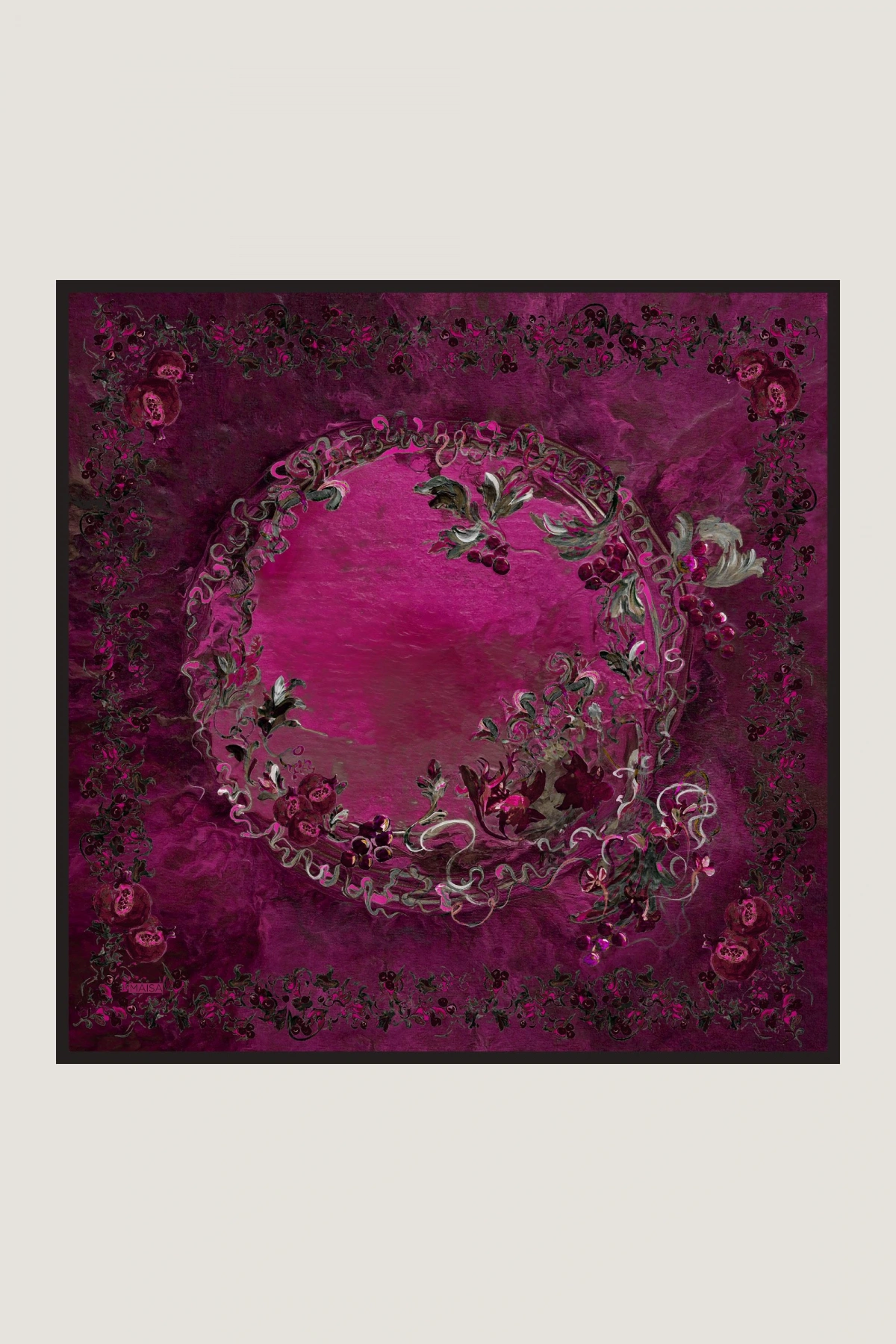 Maisa GÖKNAR MULBERRY İPEK EŞARP 90*90 CM - MÜRDÜM