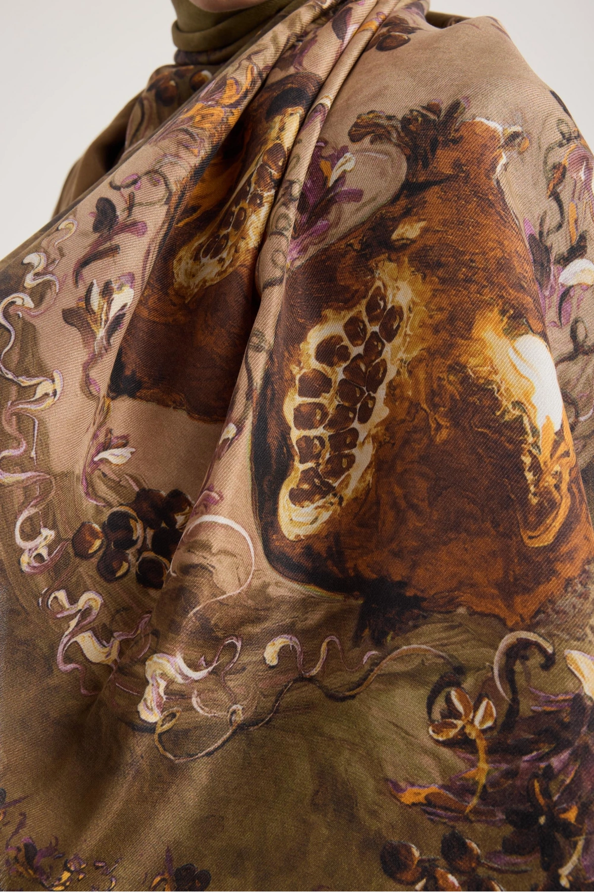 Maisa GÖKNAR PAMUK İPEK ŞAL 70*190 CM - ACI KAHVE