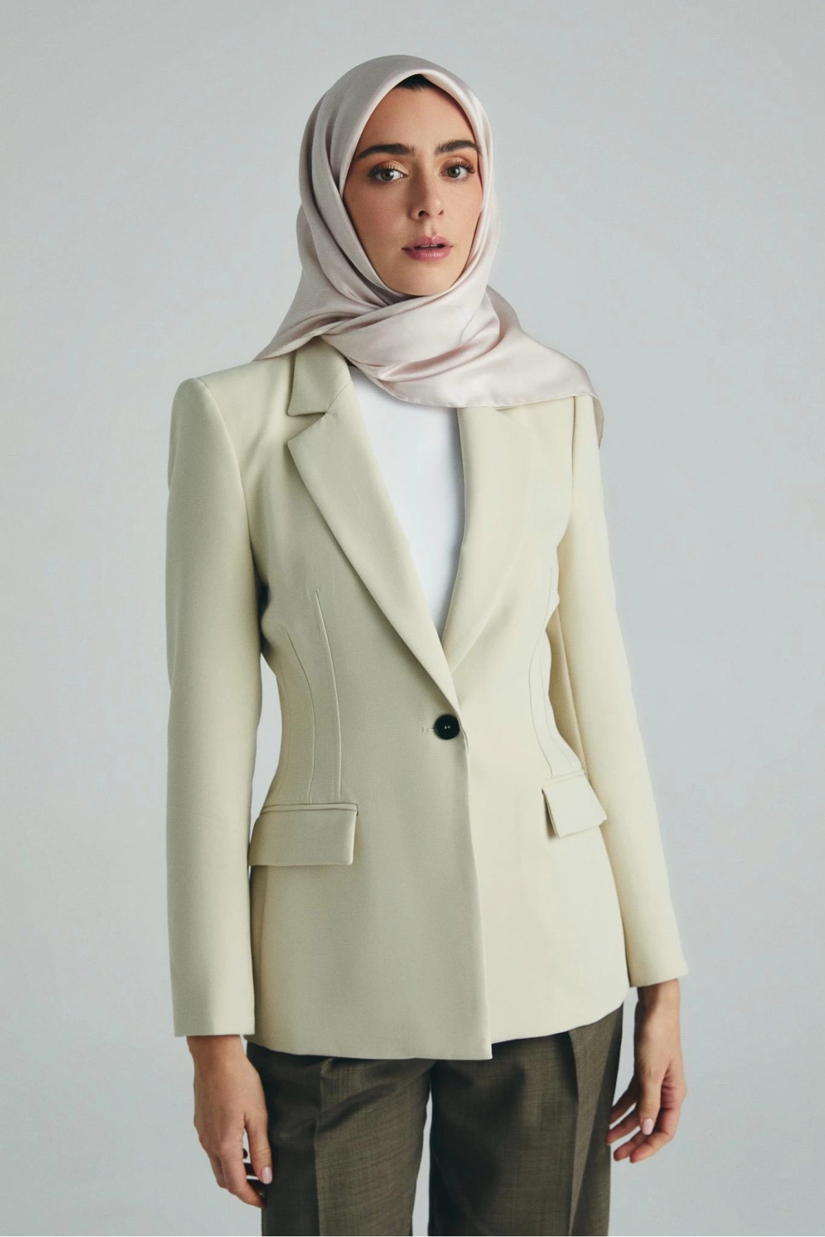 Maisa HALE TİVİL İPEK EŞARP 90*90 CM - AÇIK PEMBE