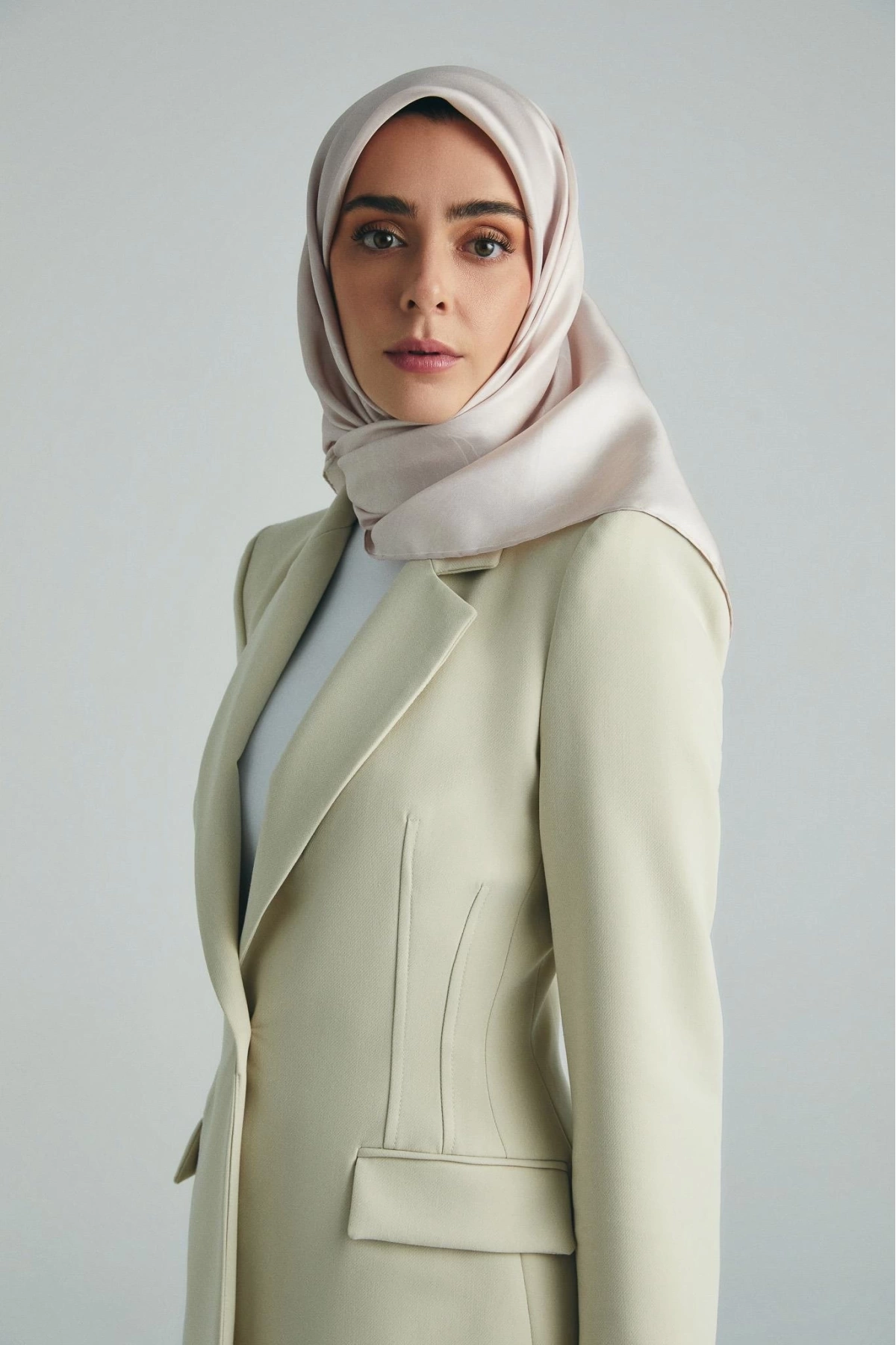 Maisa HALE TİVİL İPEK EŞARP 90*90 CM - AÇIK PEMBE