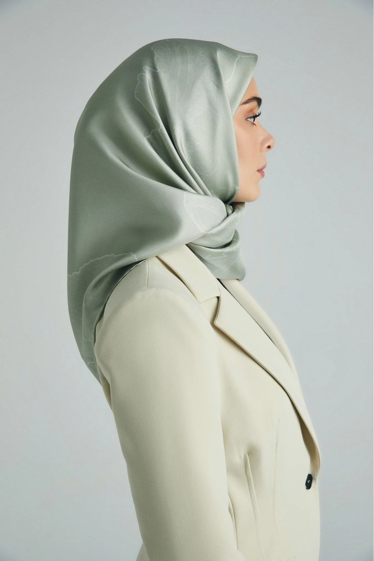 Maisa HALE TİVİL İPEK EŞARP 90*90 CM - FISTIK