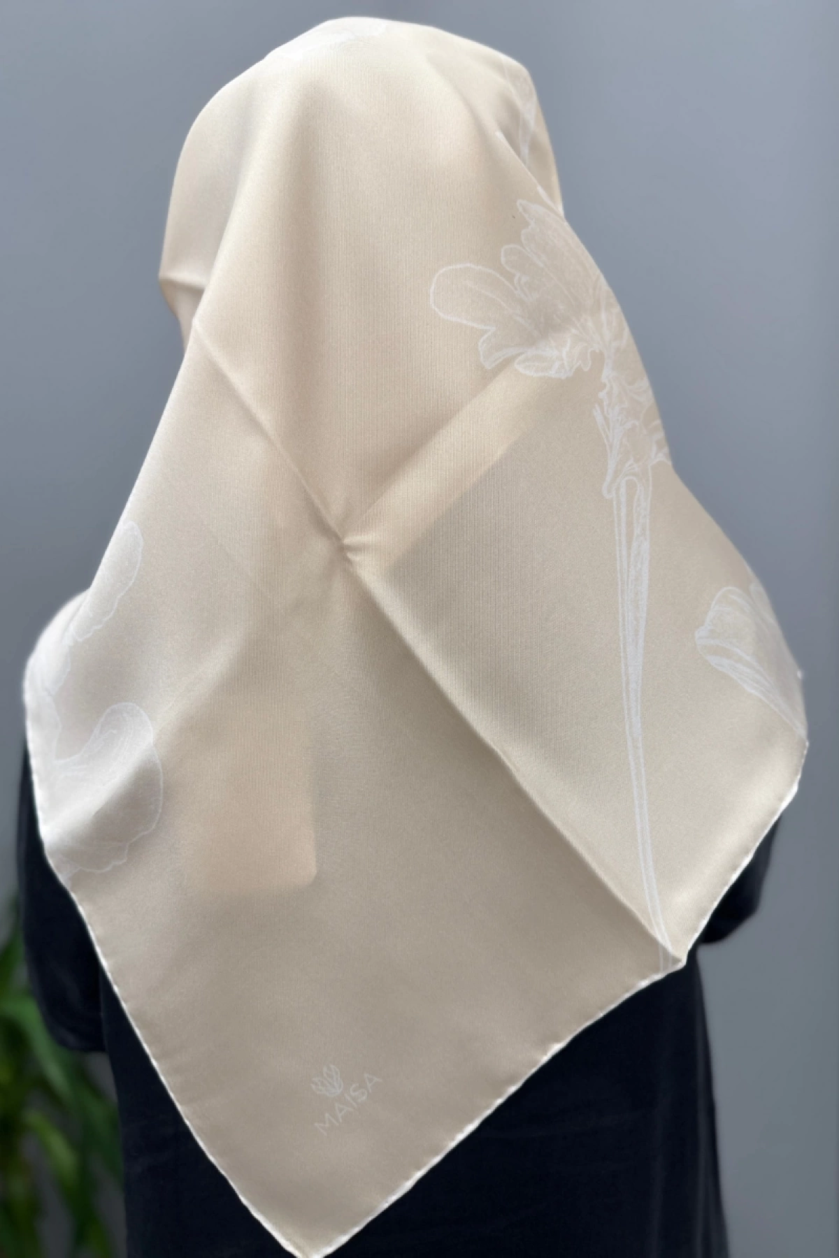Maisa HALE TİVİL İPEK EŞARP 90*90 CM - KREM